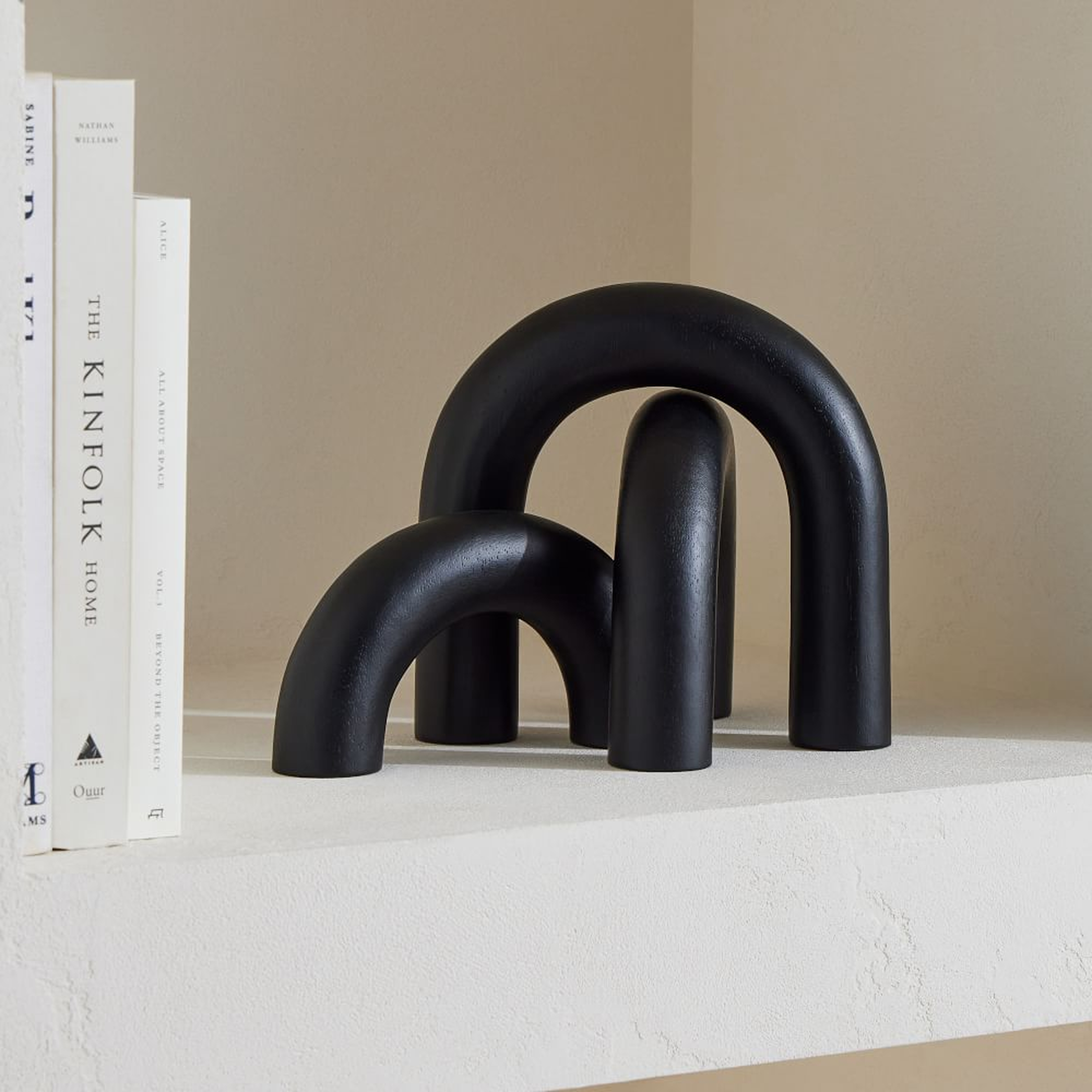 Wood Loop Objects, Arch, Blackened, Wood, S/3 - West Elm