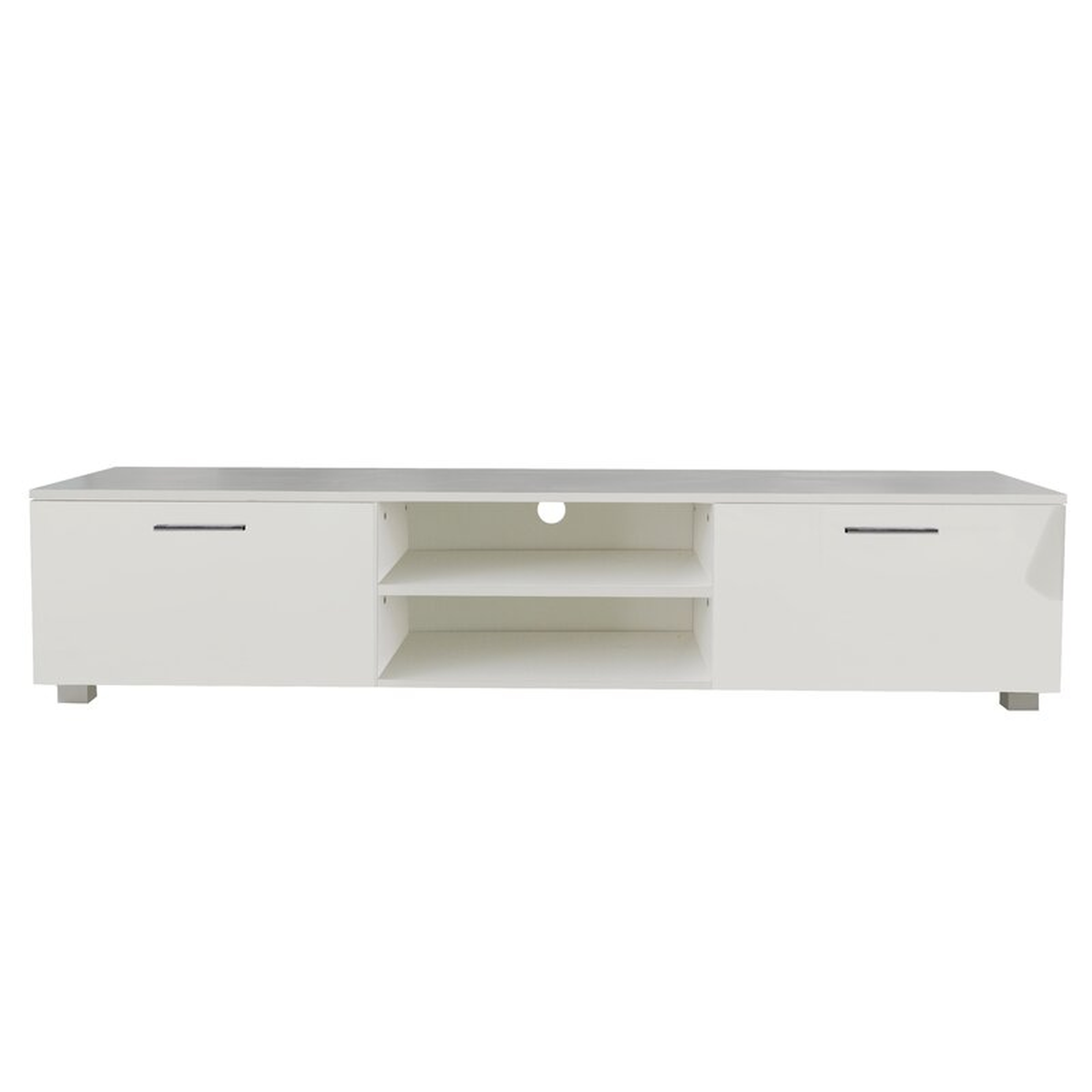 TV Stand with 2 Storage Cabinets, White - Wayfair