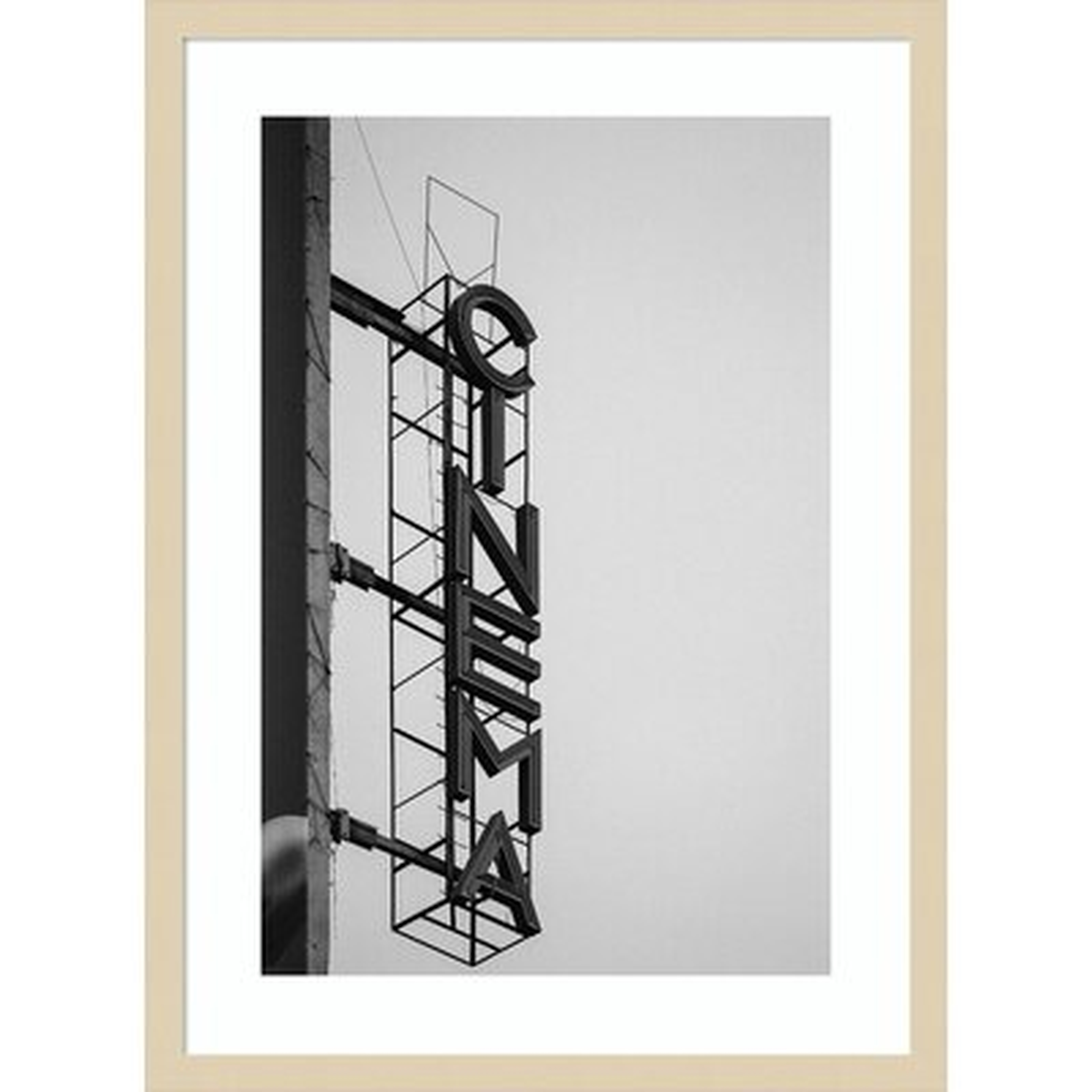 Framed Art Print 'Cinema Marquee Sign' By Design Fabrikken - Wayfair