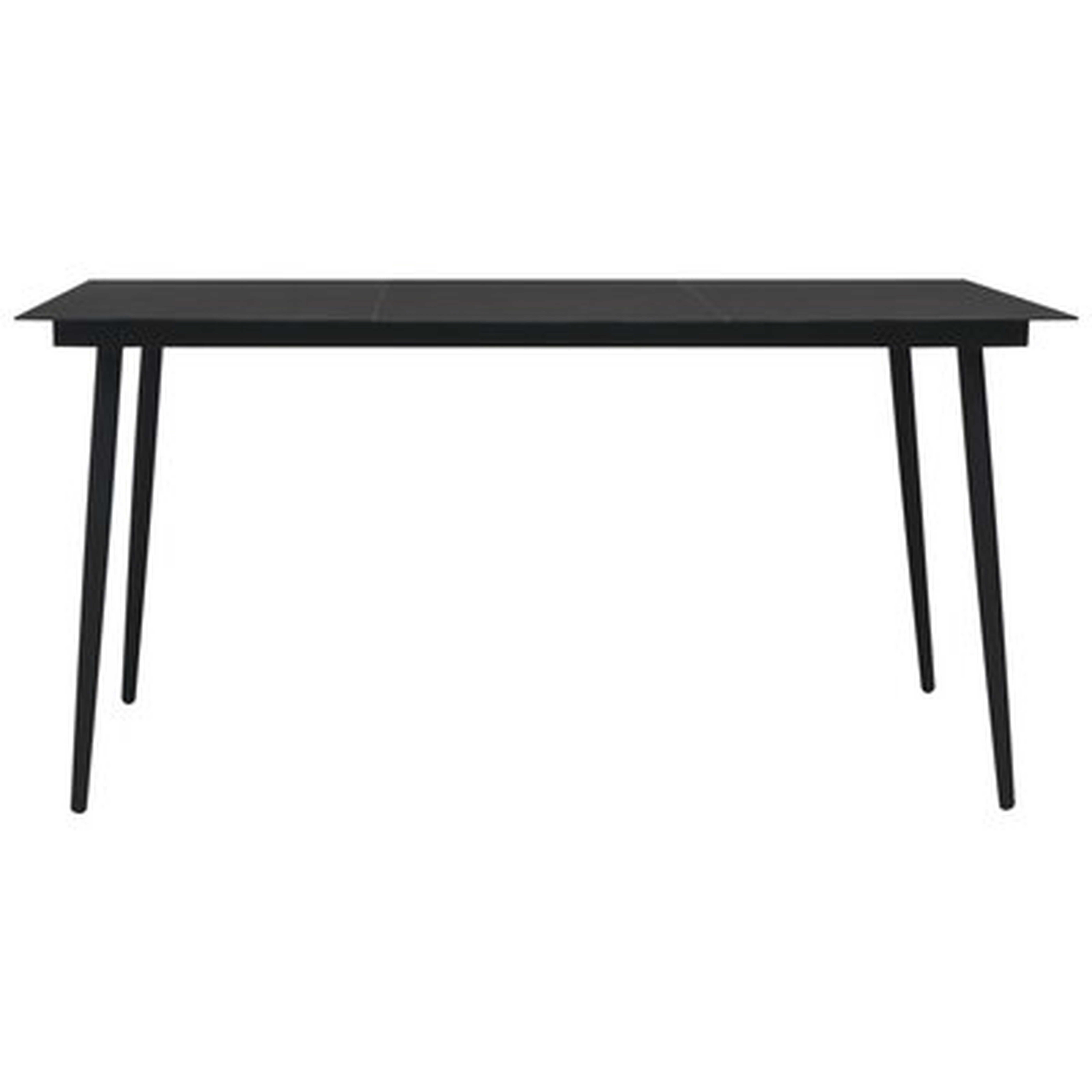 George Oliver Garden Dining Table Black 59.1"X31.5"X29.1" Steel And Glass - Wayfair