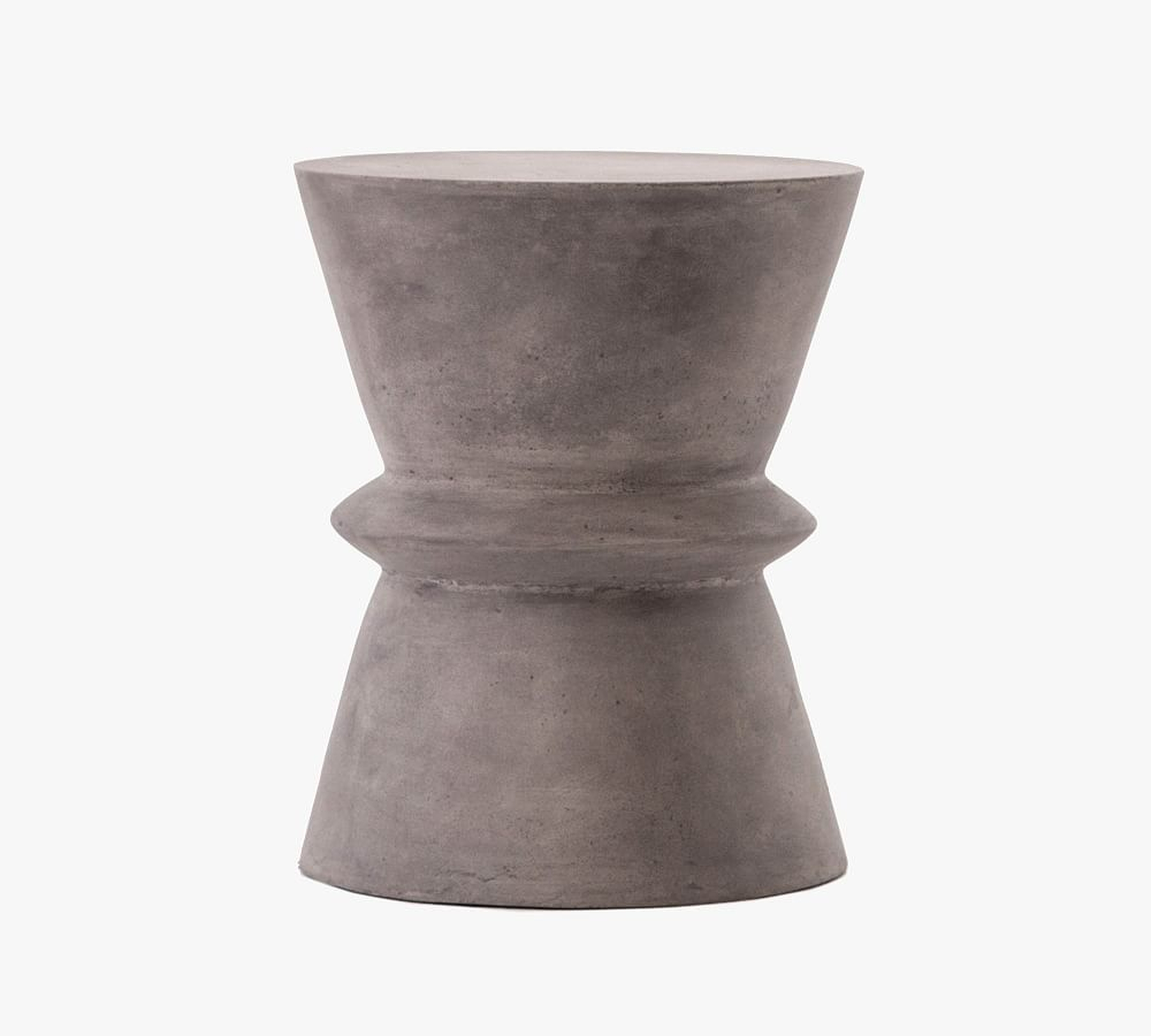 Clessidra Concrete End Table, Dark Gray - Pottery Barn