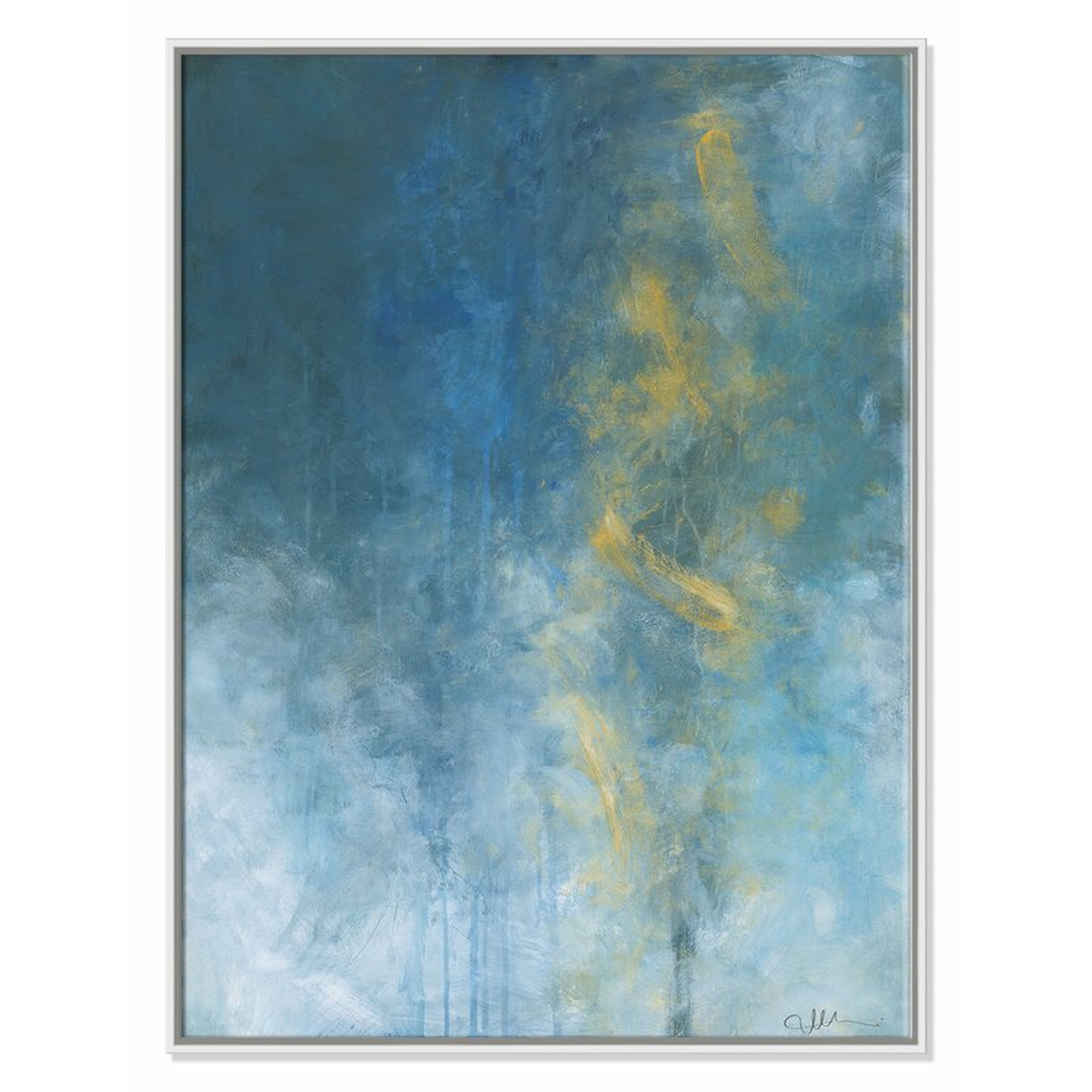 Casa Fine Arts Shimmering Nightfall - Floater Frame Painting on Canvas Frame Color: White Framed, Size: 40" H x 30" W x 2" D - Perigold