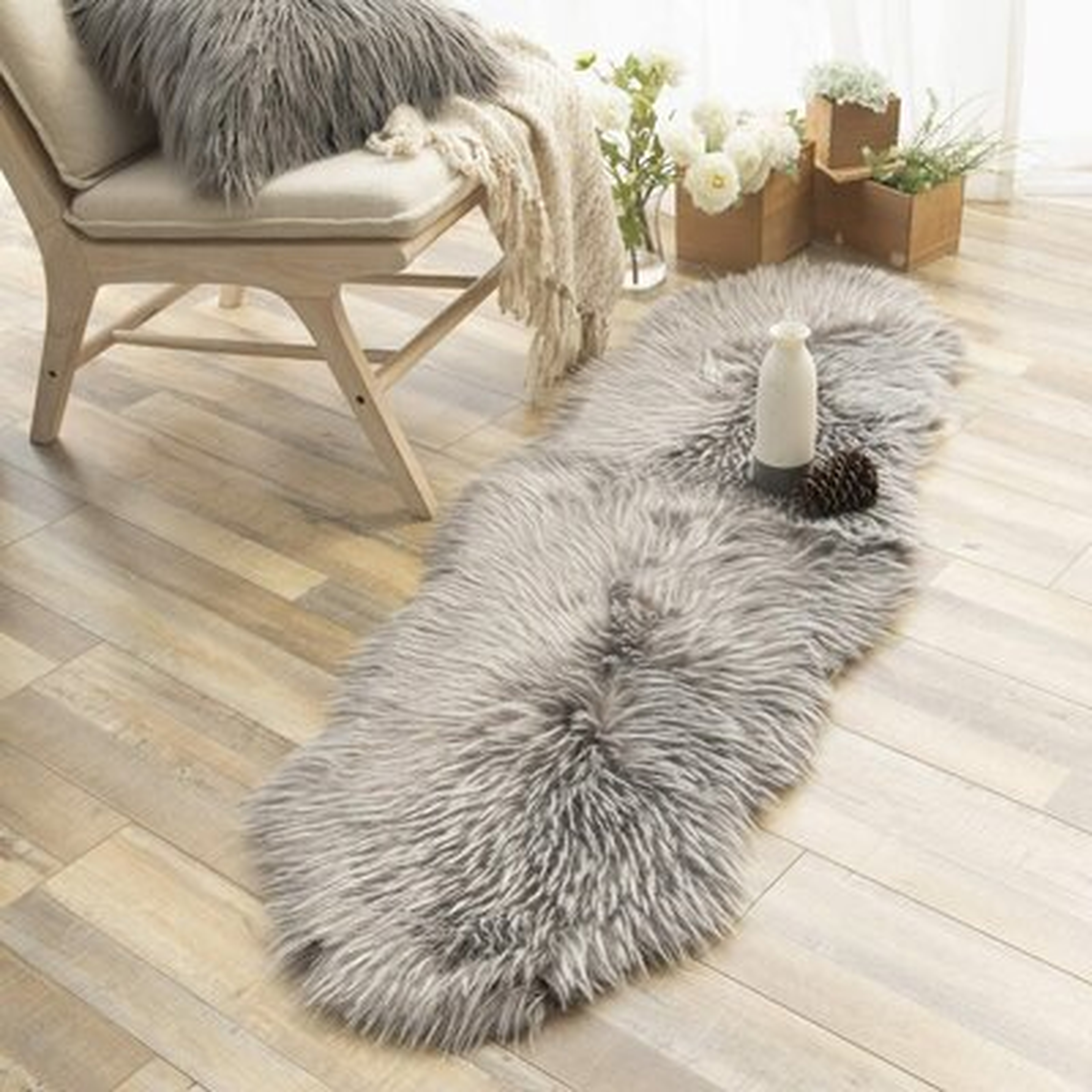 Faux Fur Rug Soft Faux Peacock Fluffy Rugs Luxurious Carpet Rugs Area Rug For Bedroom, Living Room Carpet in , Runner 2' x 6' - Wayfair
