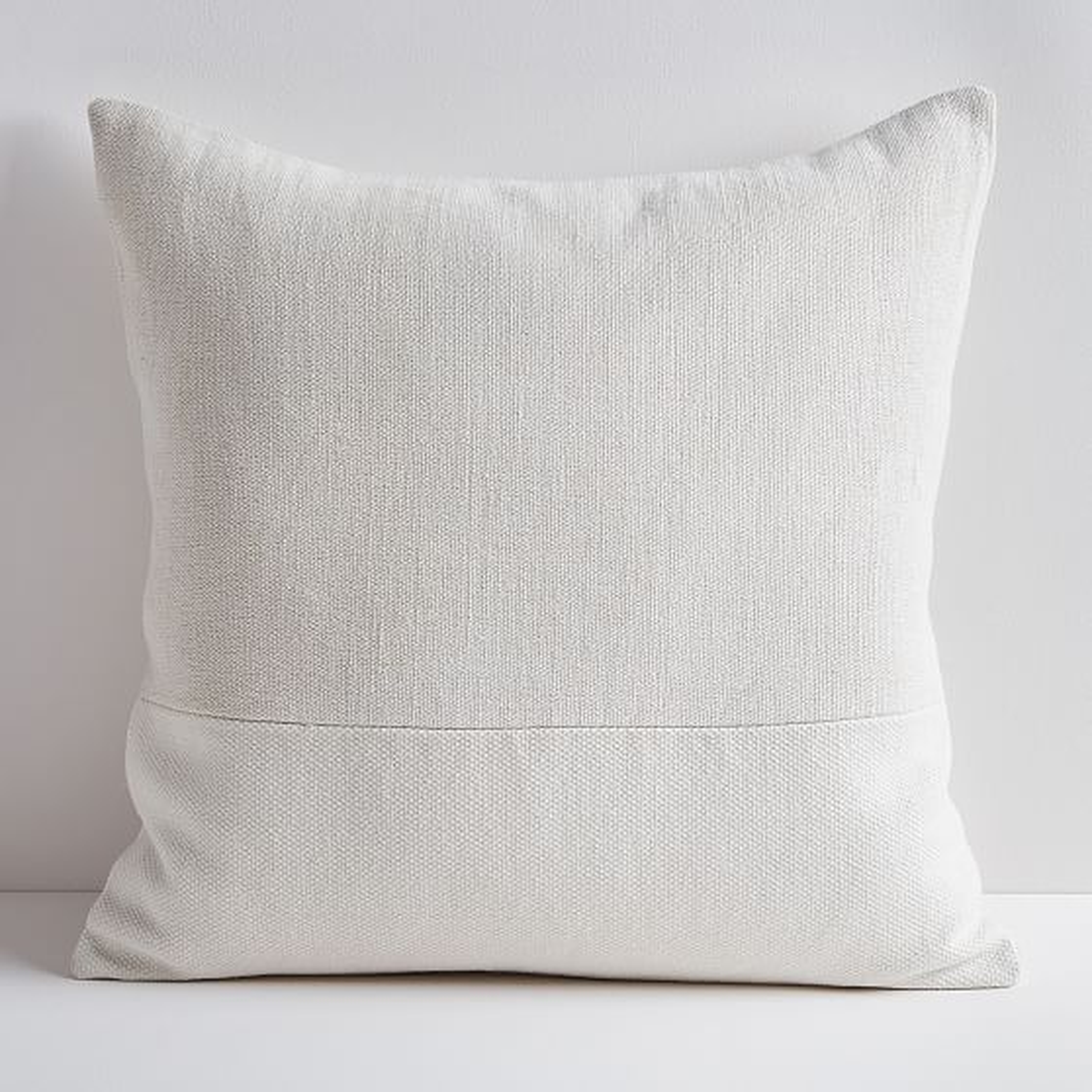 Cotton Canvas Pillow Cover with Down Insert, Stone White, 24"x24" - West Elm