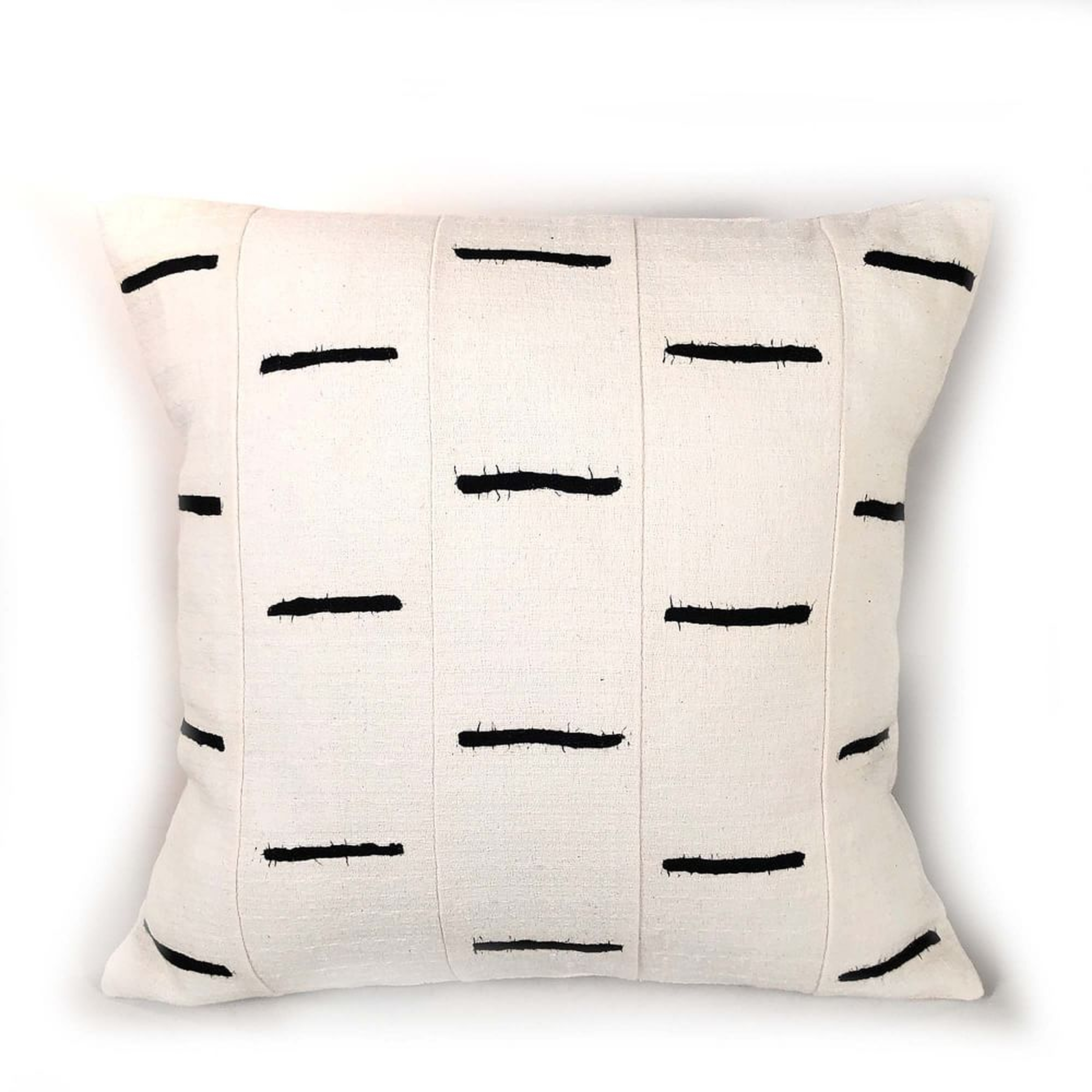Tonga Pillow Cover, Black Dashes - West Elm