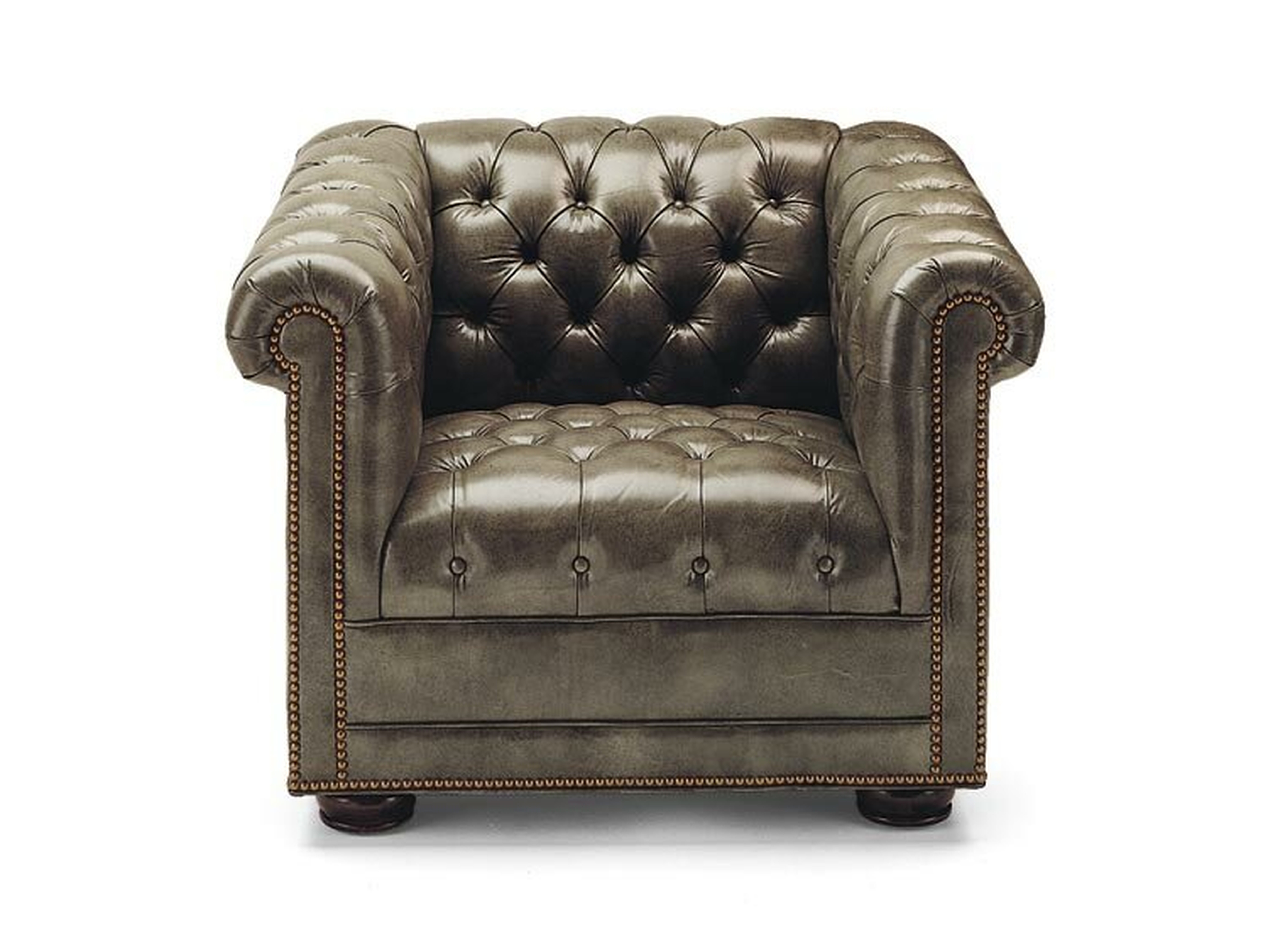 Leathercraft Churchill 38"" Wide Tufted Full Grain Leather Club Chair - Perigold