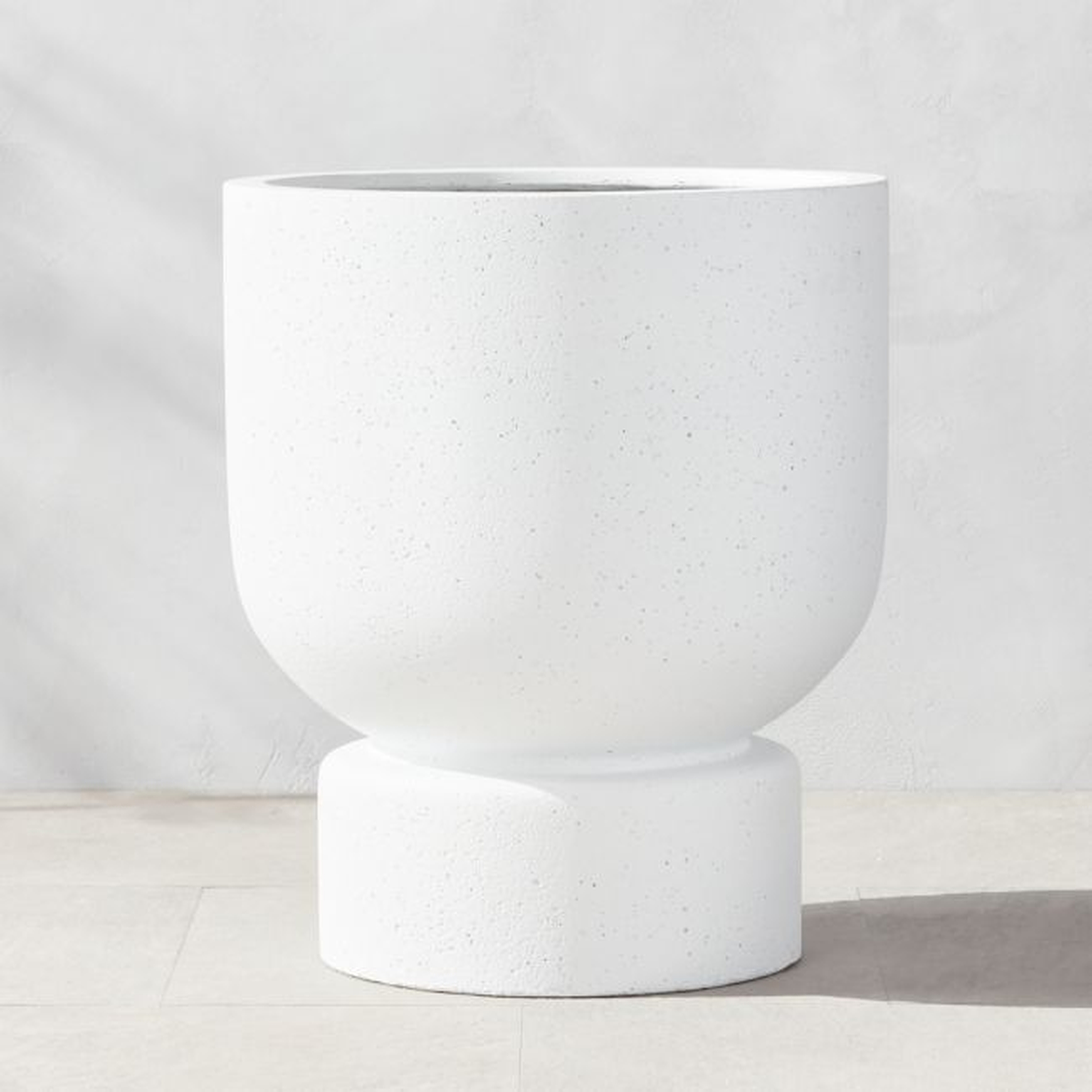 Flatform White Cement Indoor/Outdoor Planter Medium - CB2