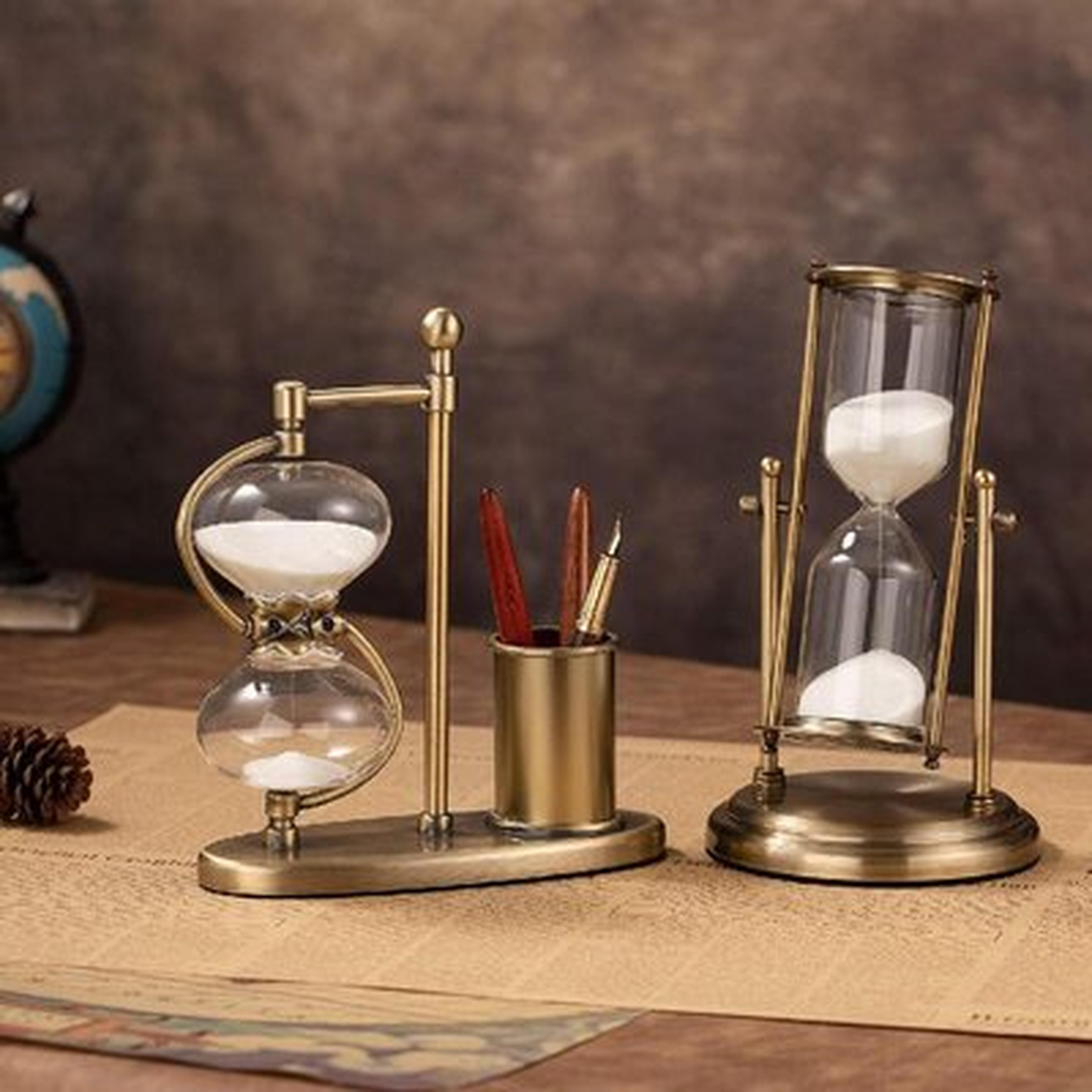 Pen Polder 360°Rotating Hour Glass 15 Minutes,Vintage Hourglass Sand Timer For Home Wedding Gift With White Sand - Wayfair