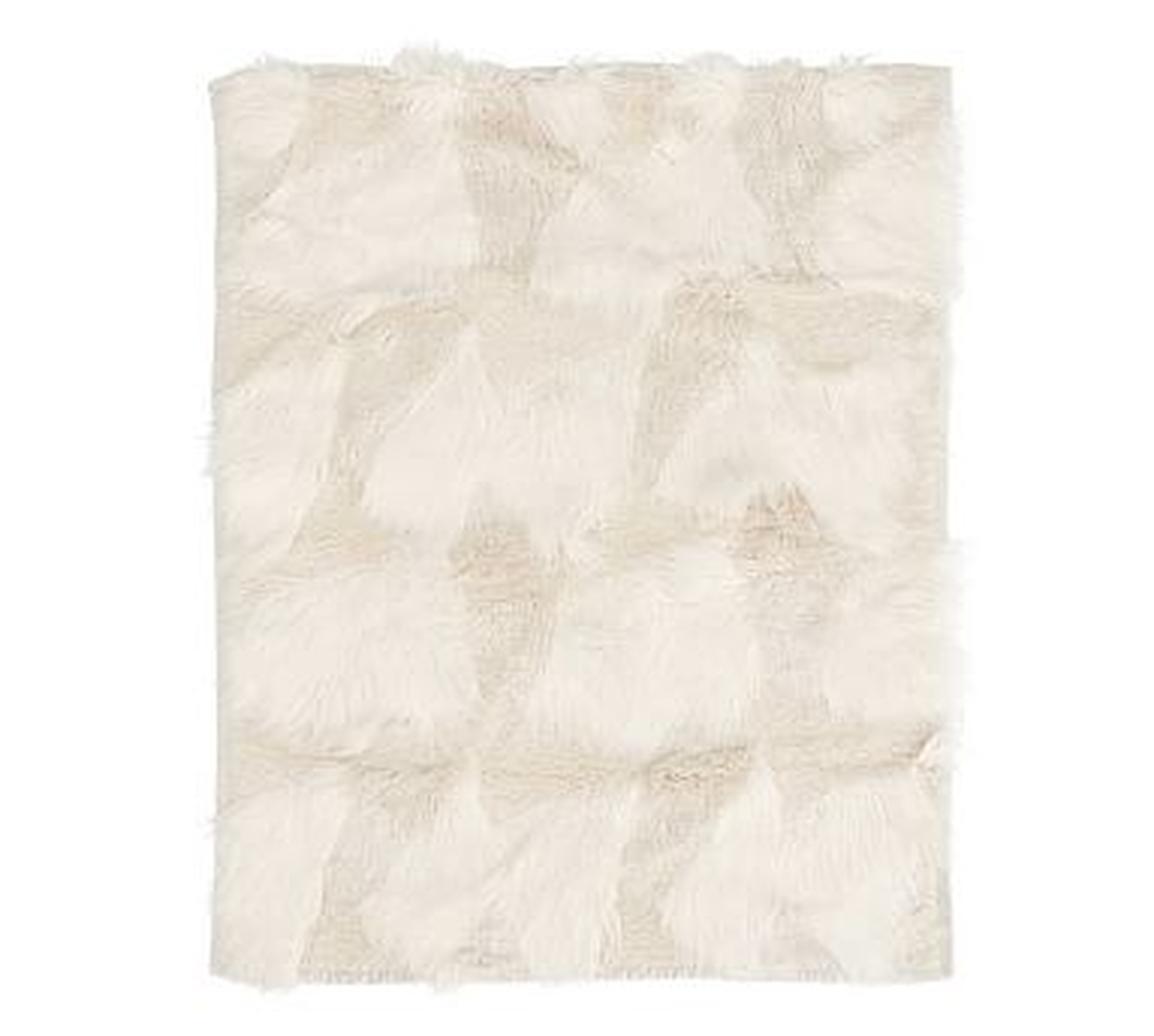 Faux Fur Throws, 50 x 60", Ivory Patchwork Mongolian - Pottery Barn