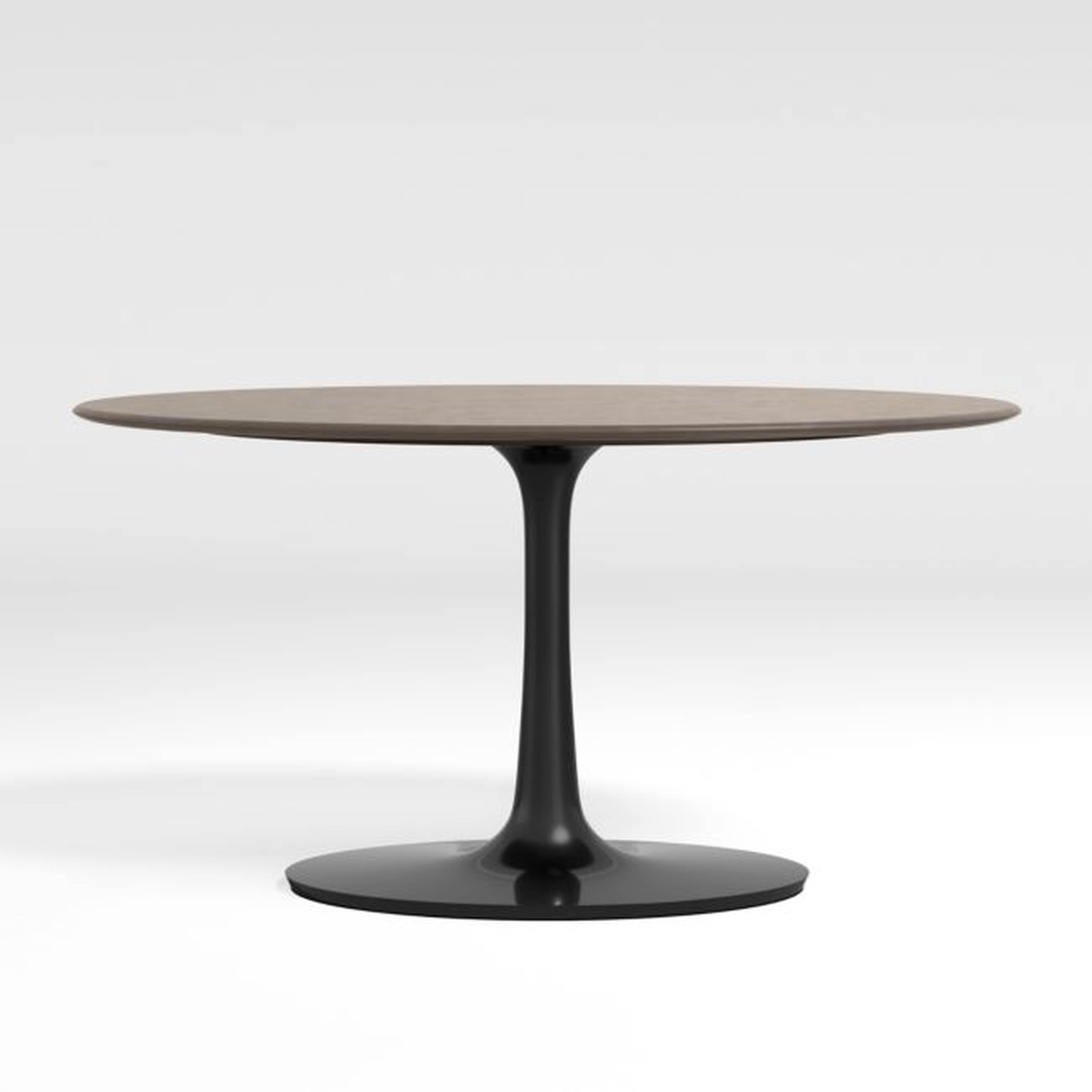 Nero 60" Oval Concrete Top Dining Table with Matte Black Base - Crate and Barrel