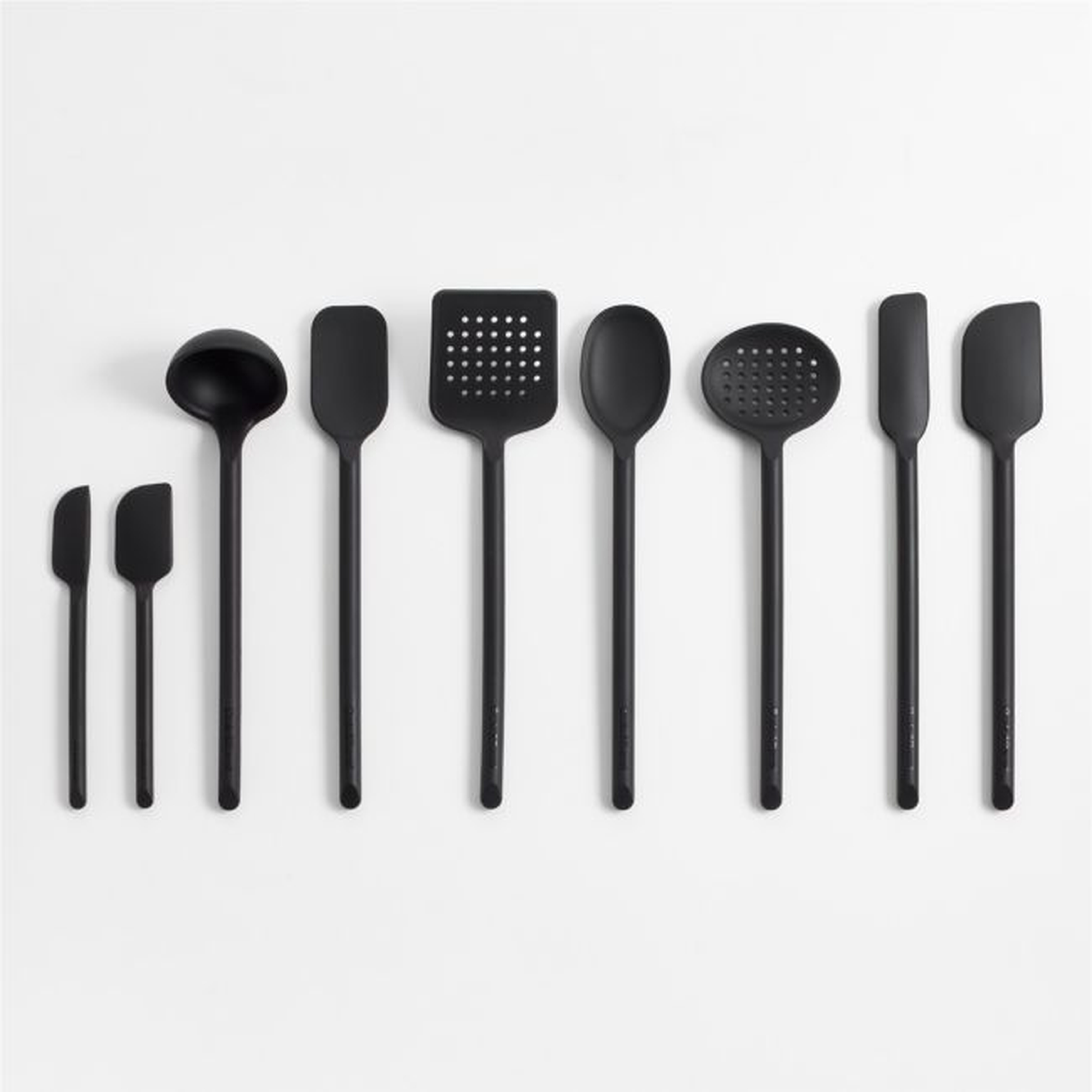 Crate & Barrel Black Silicone Utensils, Set of 9 - Crate and Barrel