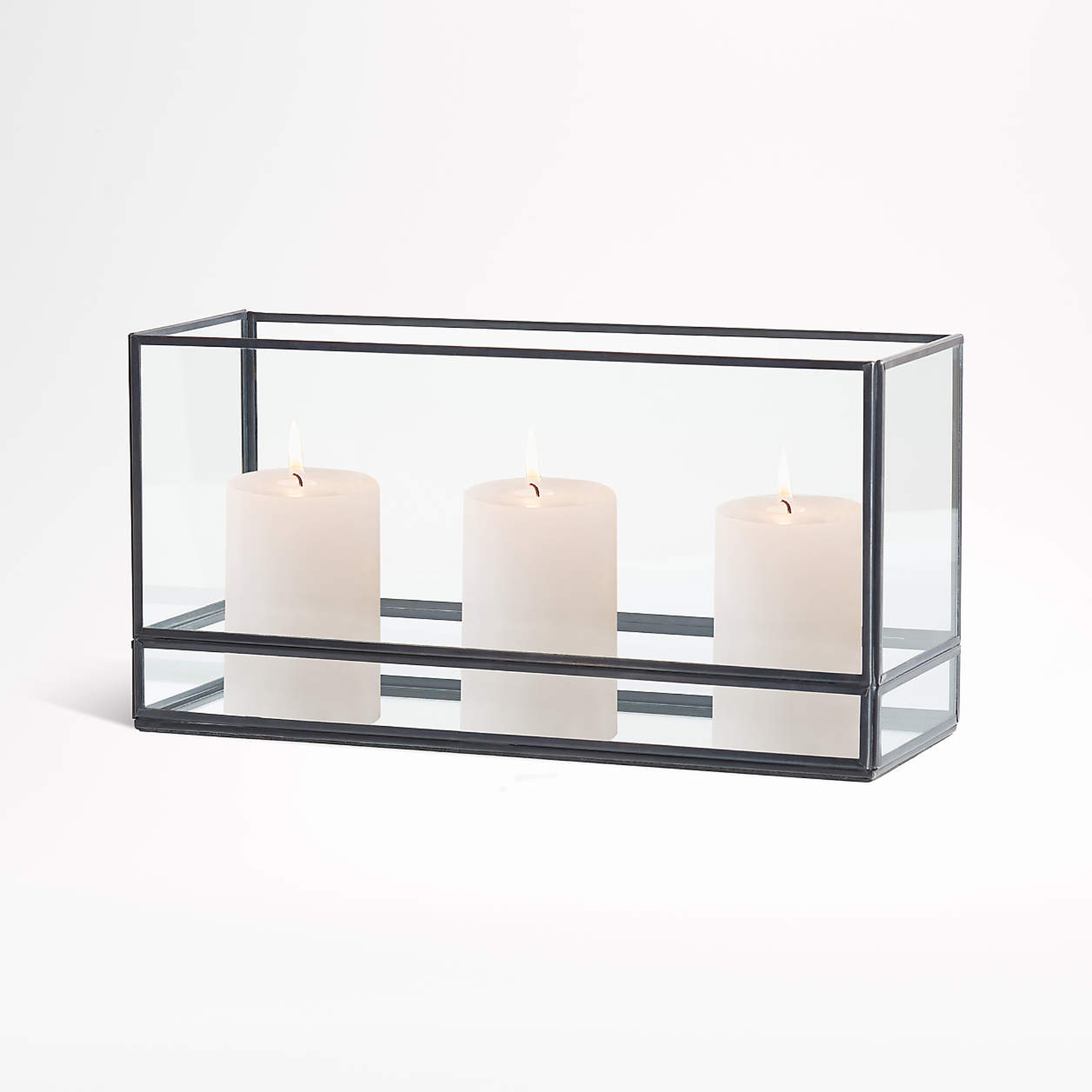 Jasper 7.5" Black Pillar Candle Centerpiece - Crate and Barrel