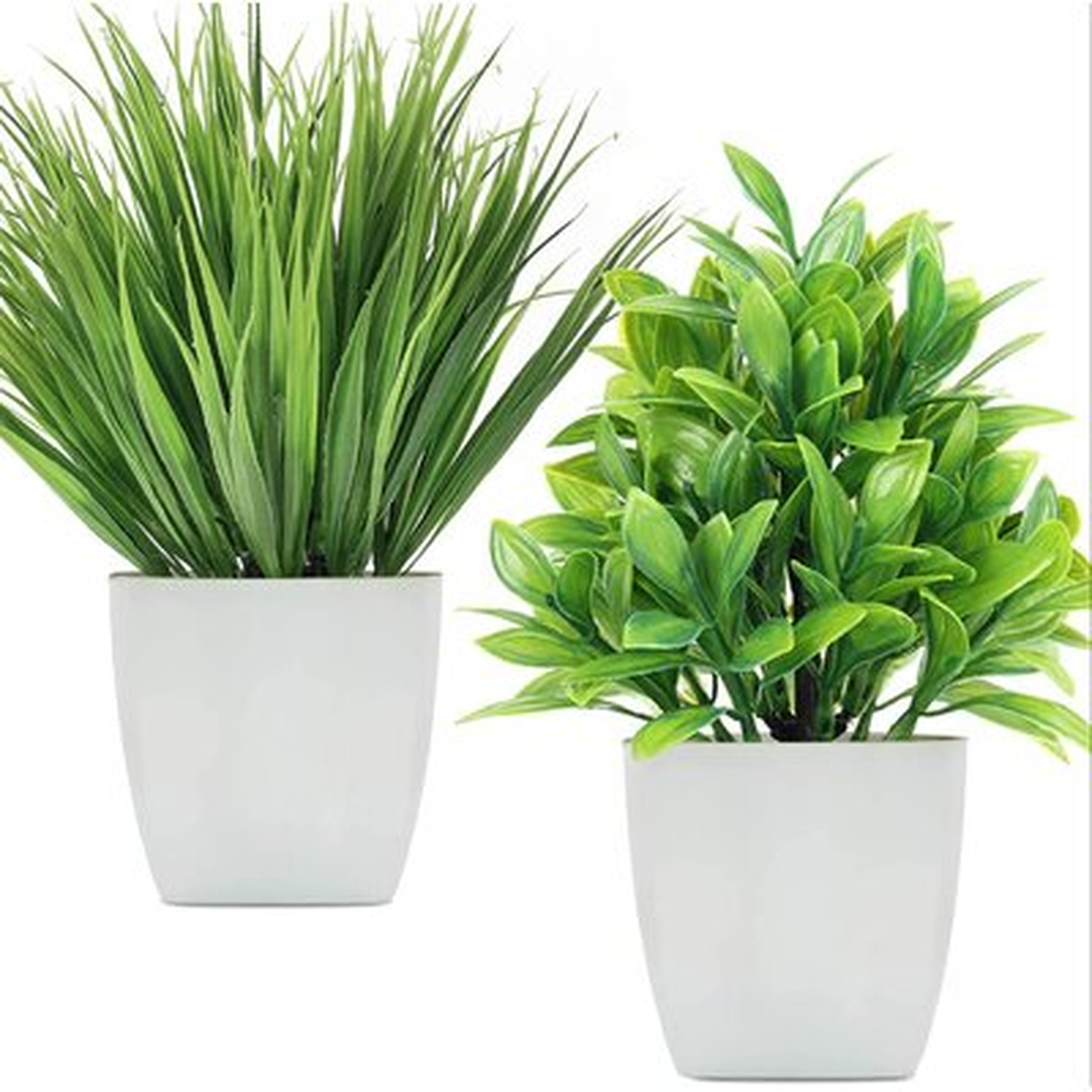 Artificial Potted Plants Mini Fake Plants, Small Eucalyptus Potted Faux Decorative Grass Plant With White Pot For Home Decor, Indoor, Office, Desk, Wedding Decoration - Wayfair
