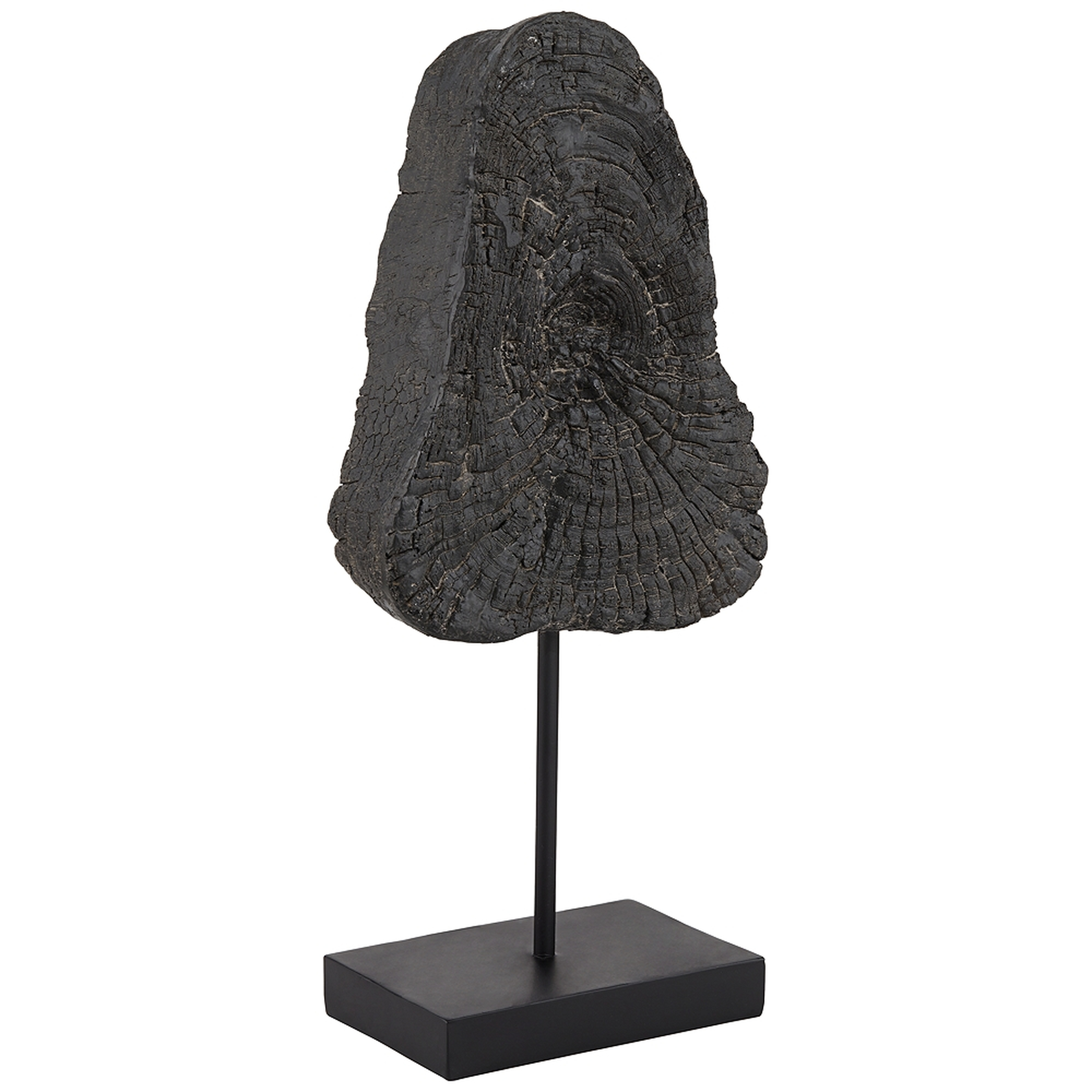 Charcoal Wood Piece 18 3/4" High Black Finish Decorative Sculpture - Style # 90M33 - Lamps Plus