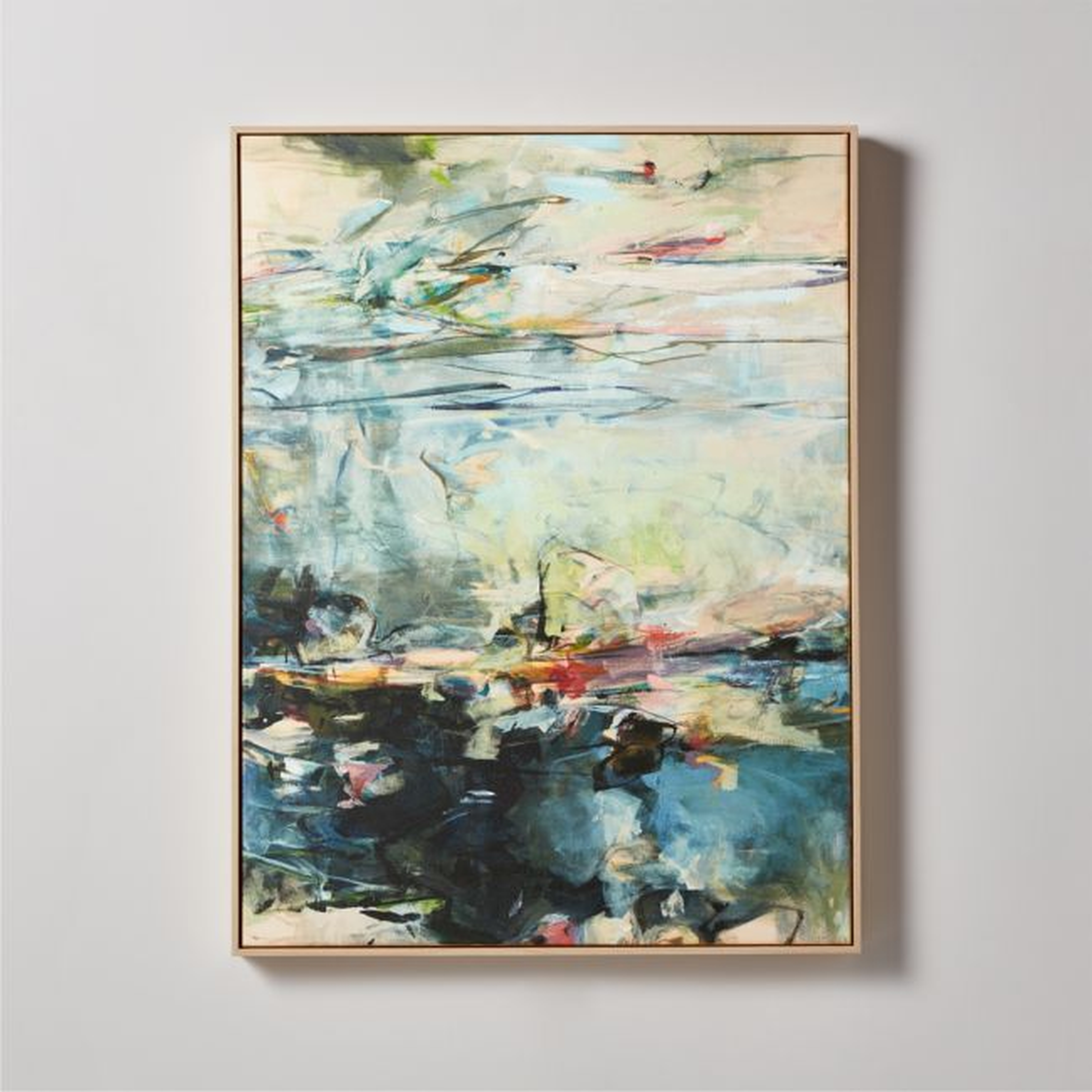'River Rocks' Framed Acrylic Painting Reproduction by Jeffrey Fitzgerald 31''x41'' - CB2
