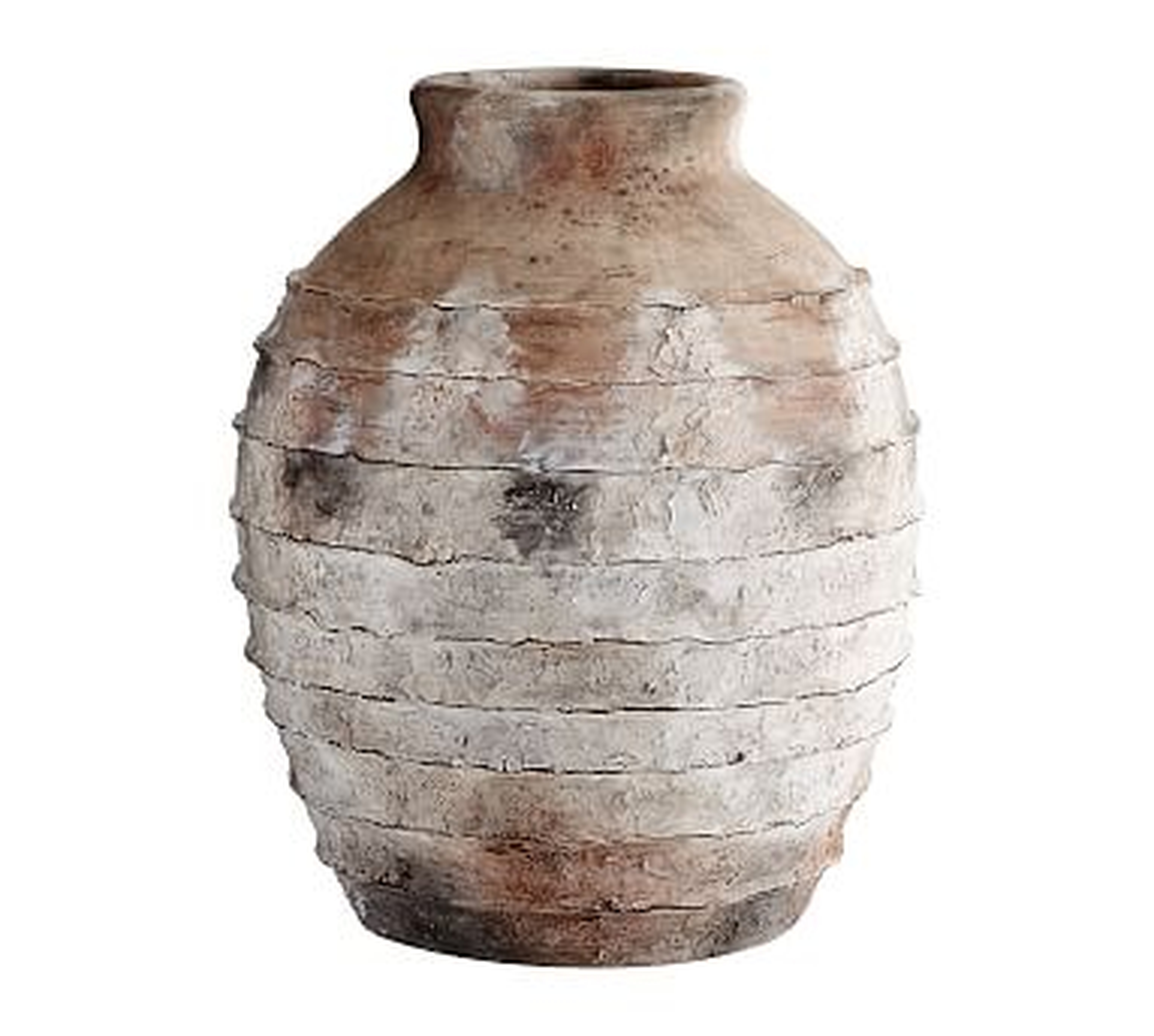 Artisan Handcrafted Terracotta Vase, Ribbed, Natural - Pottery Barn