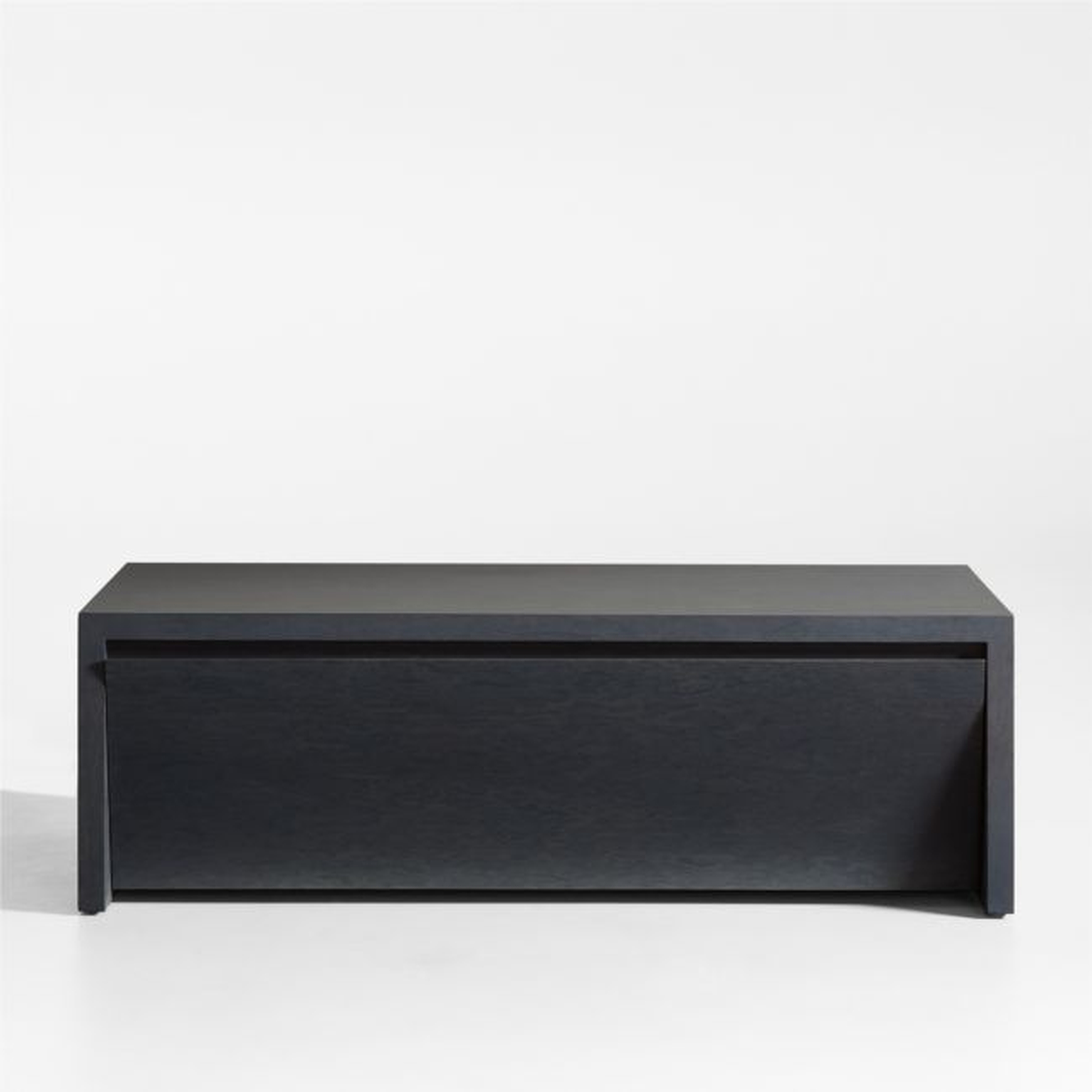 Vander Charcoal Wood 50" Rectangular Storage Coffee Table - Crate and Barrel