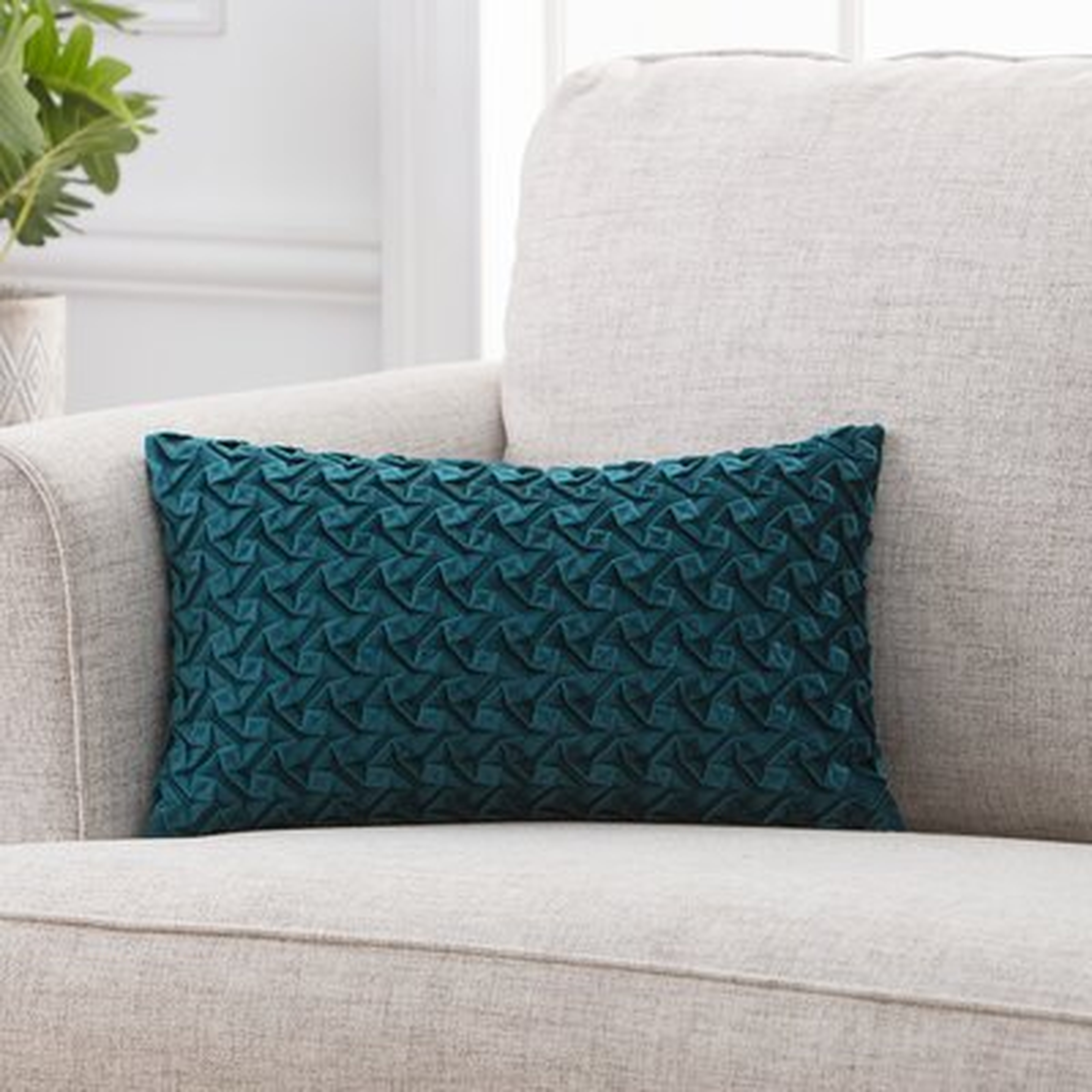 House of Hampton® Origami Textured Velvet Decorative Throw Pillow Cover - Wayfair