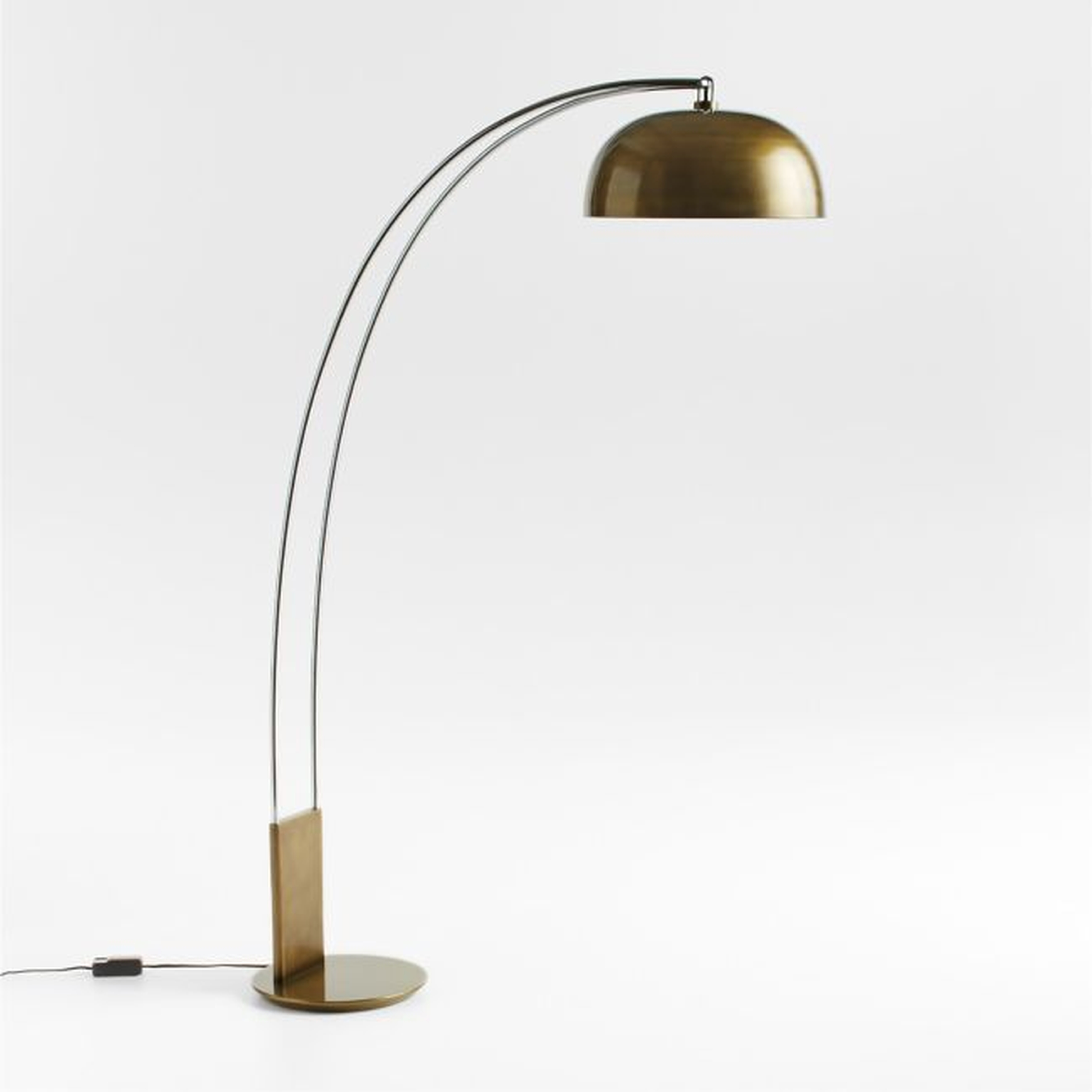 Marino Brass and Chrome Metal Floor Lamp 72" - Crate and Barrel