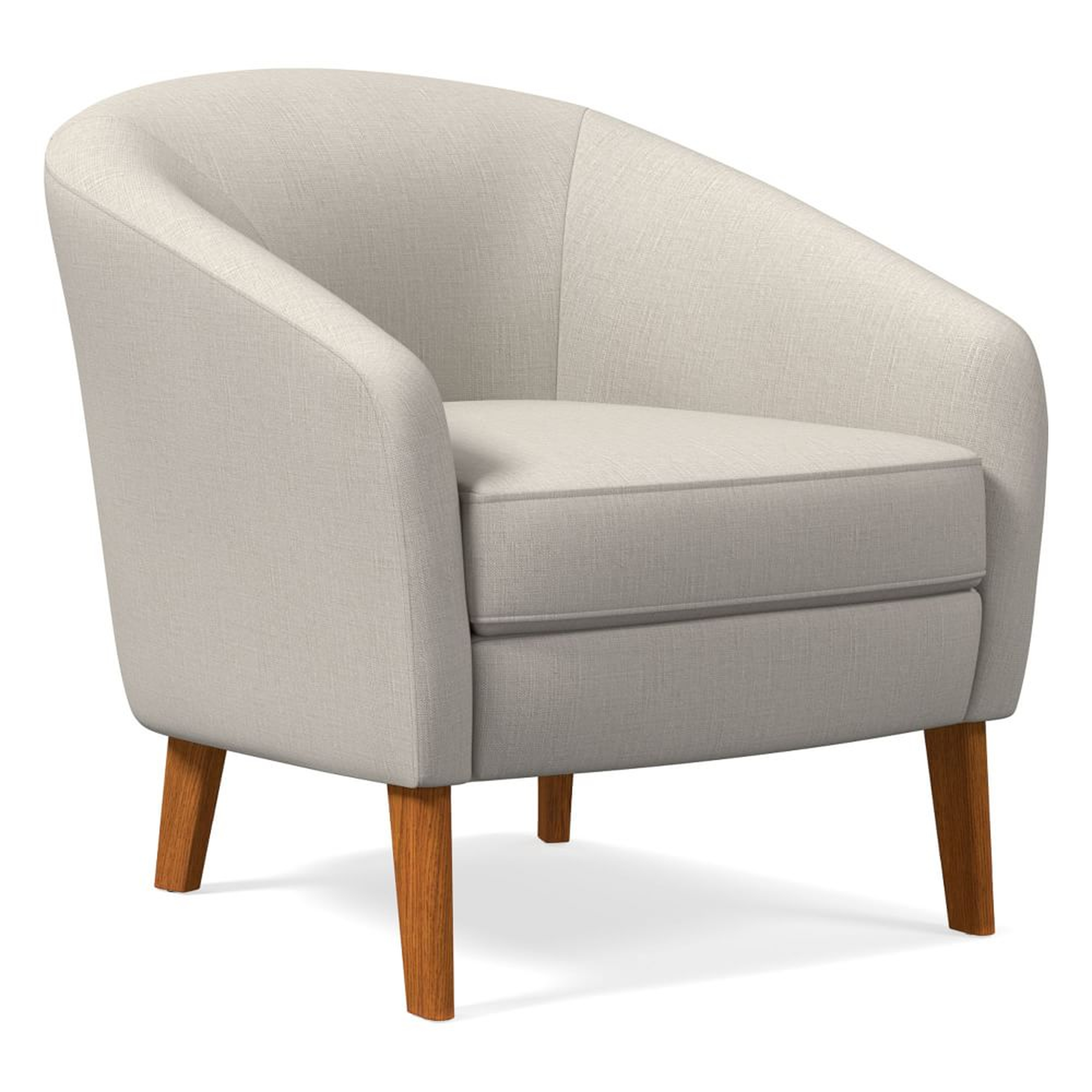 Jonah Chair, Poly, Yarn Dyed Linen Weave, Alabaster, Pecan - West Elm