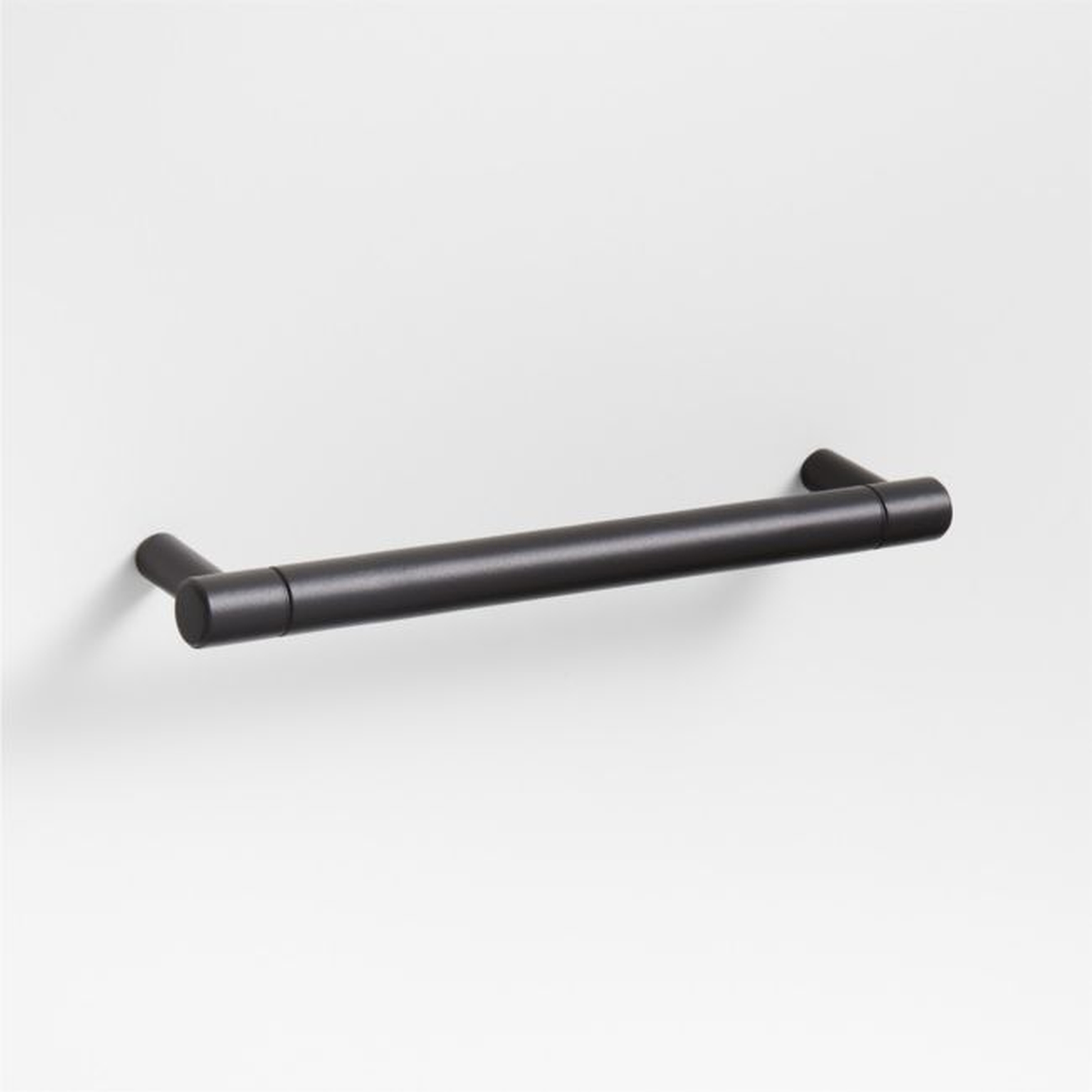 Modern 5" Flat-End Matte Black Cabinet Drawer Bar Pull - Crate and Barrel