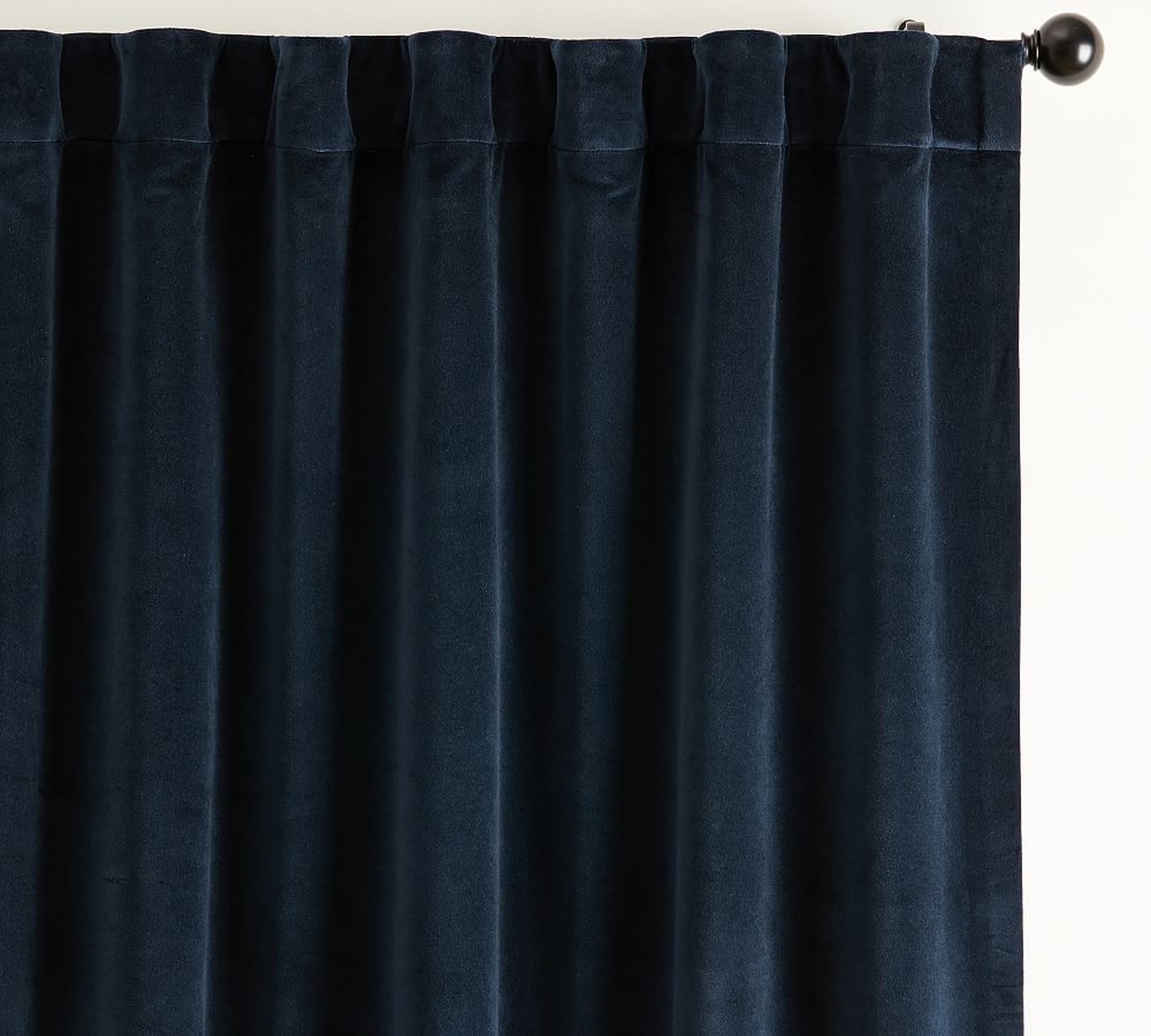 Velvet Twill Blackout Curtain, Navy, 50 x 96" - Pottery Barn