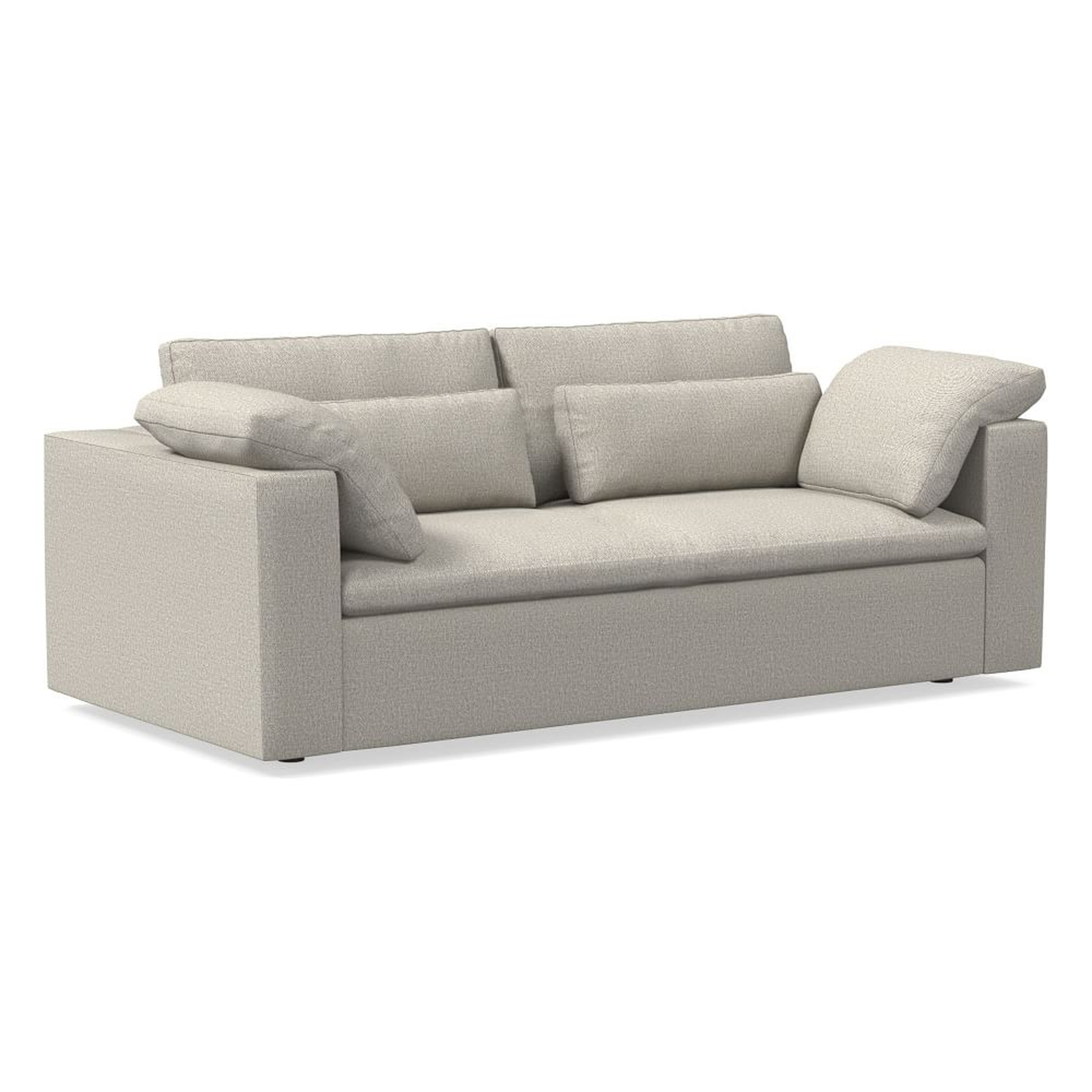 Harmony Modular Sleeper Sofa, Down, Performance Twill, Dove, Concealed Supports - West Elm