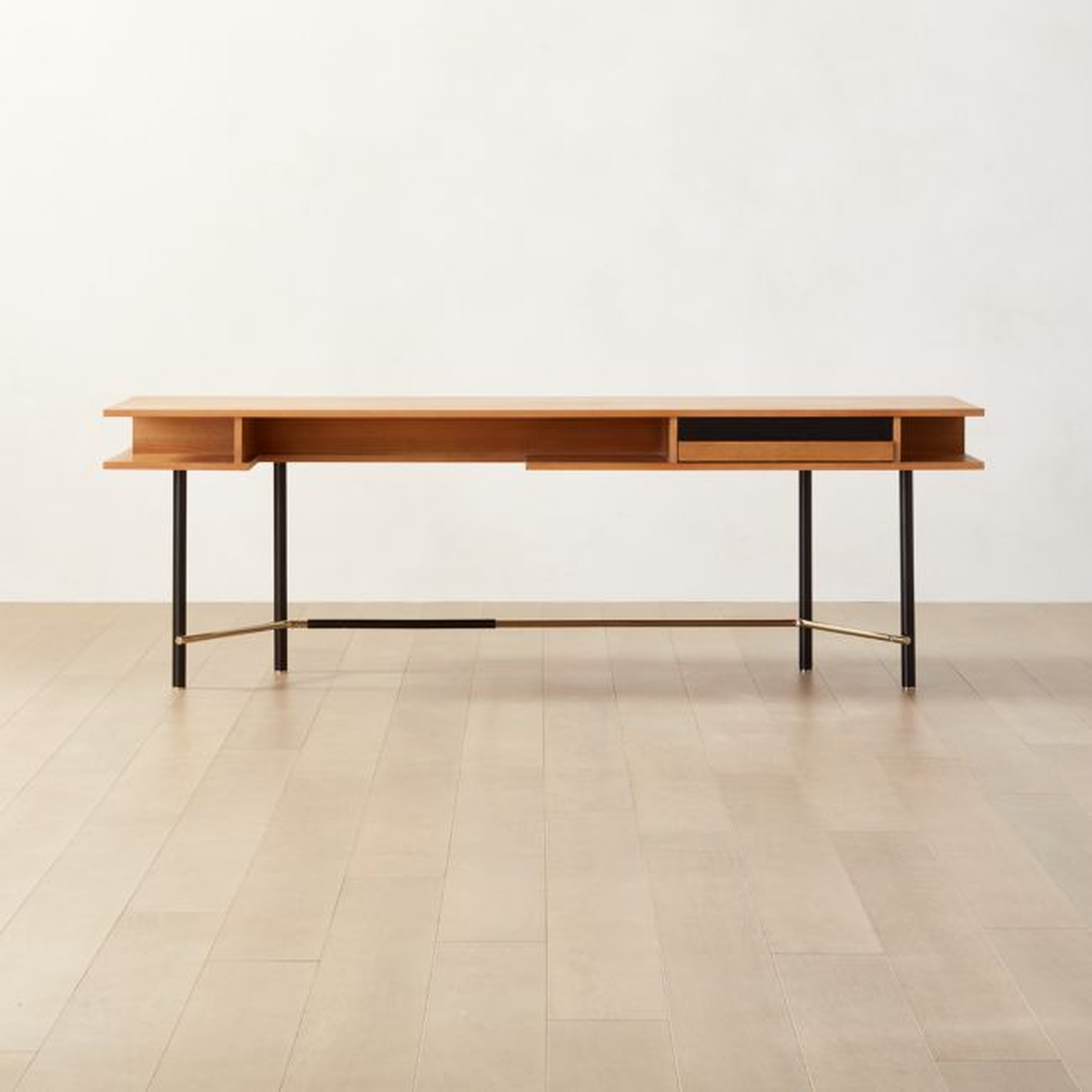 Portofino Cerused White Oak Wood Desk by Gianfranco Frattini - CB2