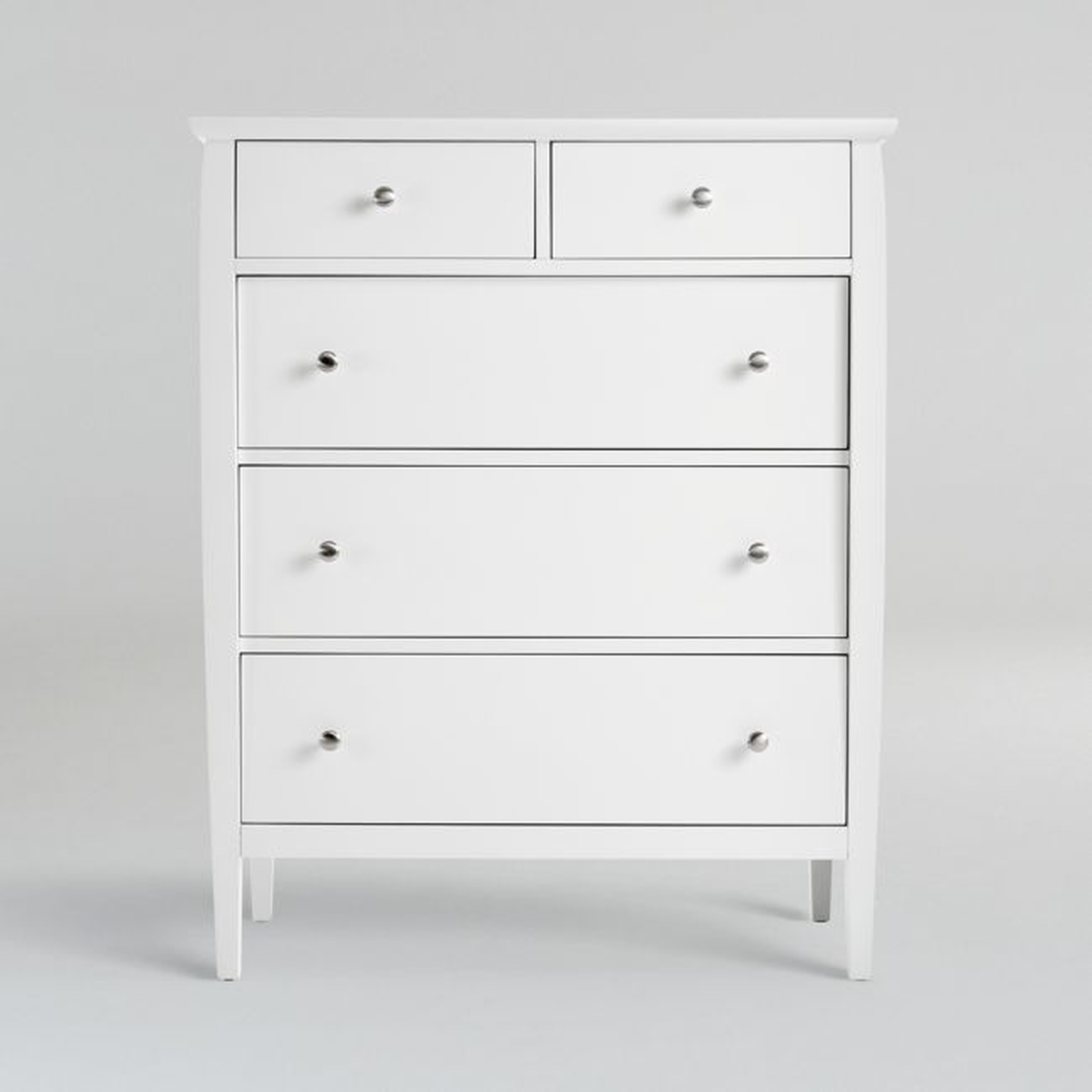 Mason 36.5" White 5-Drawer Tall Dresser - Crate and Barrel