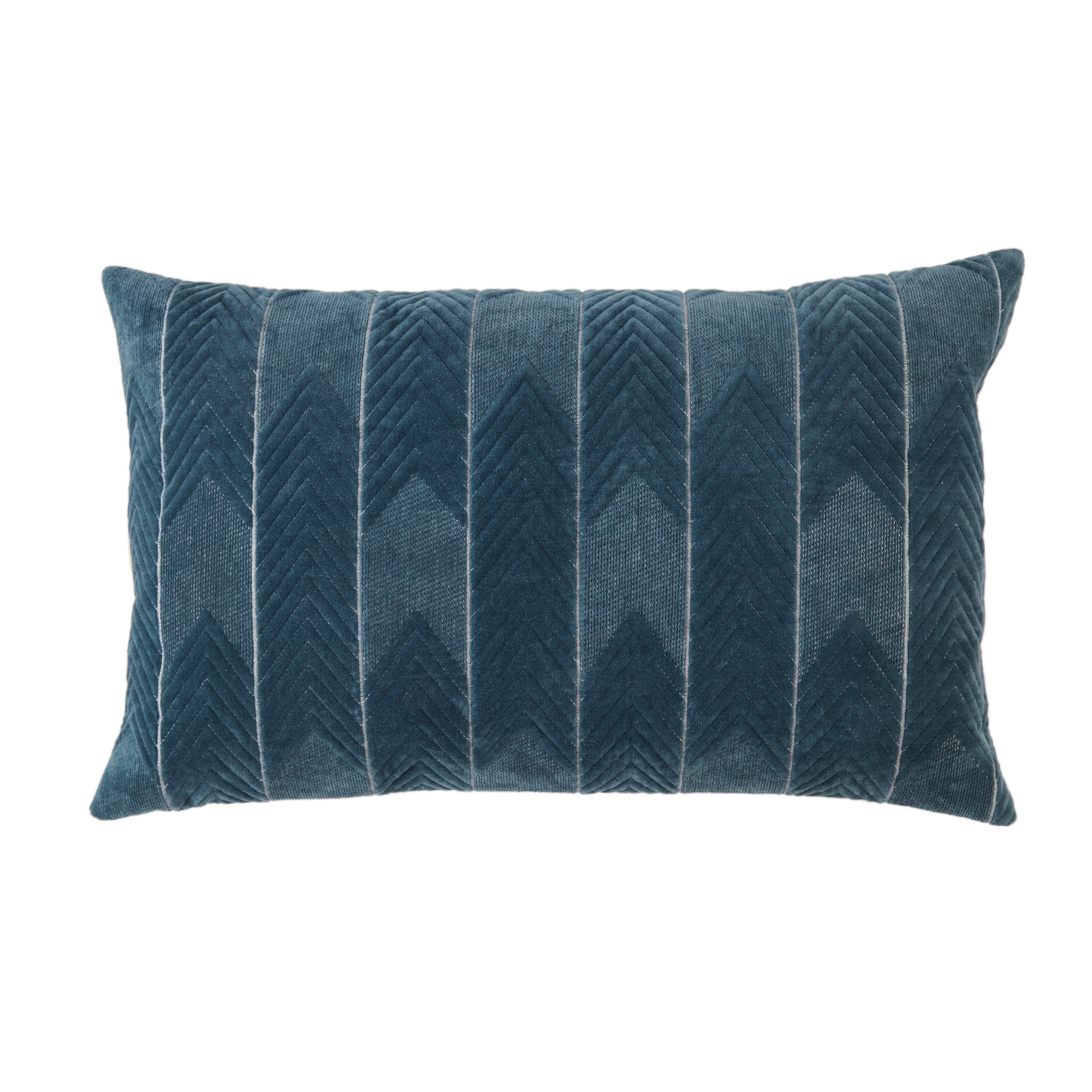 Art Deco Weave Lumbar Pillow, Blue, 24" x 16" - Collective Weavers