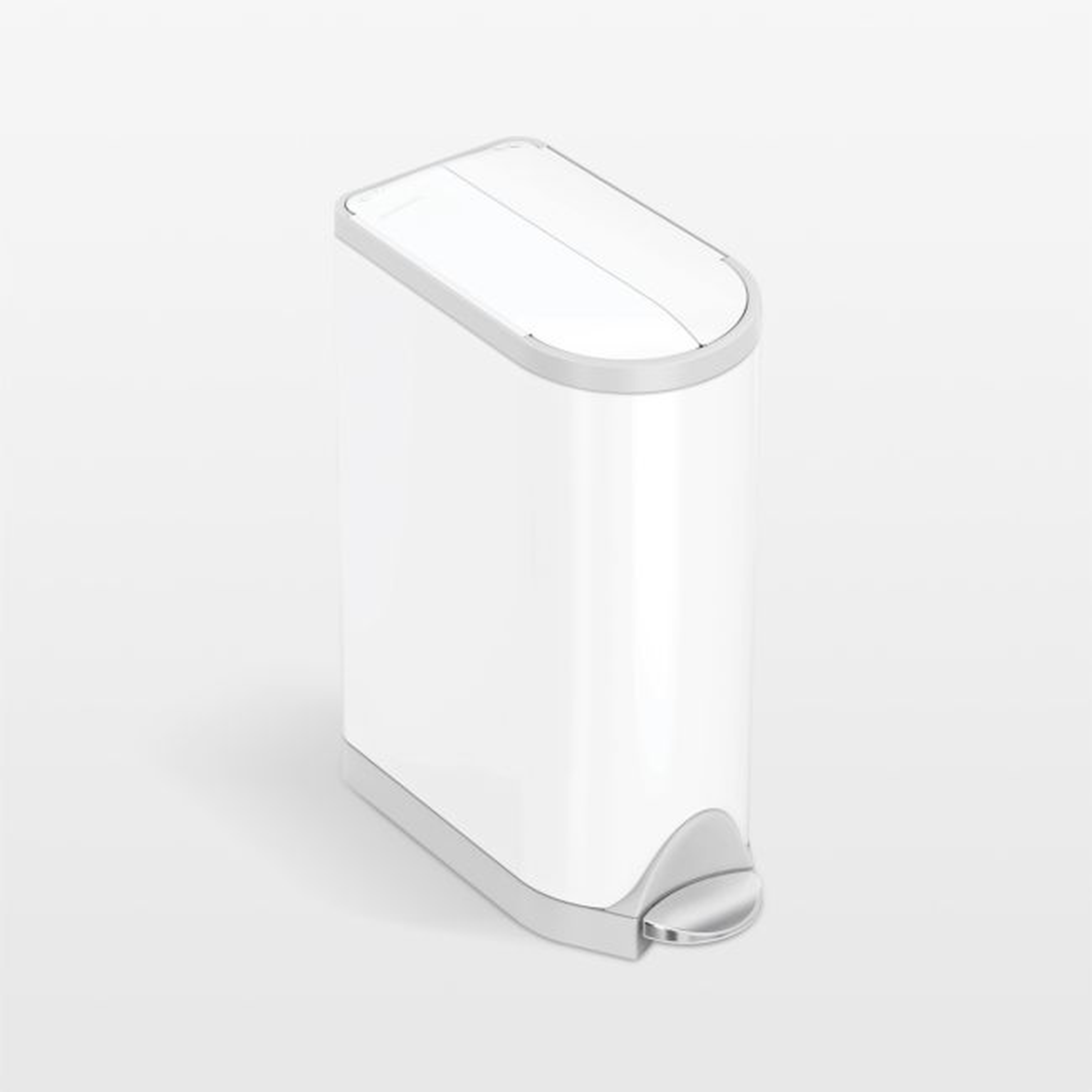 Simplehuman 18 Liter Diaper Pail, White Steel - Crate & Kids