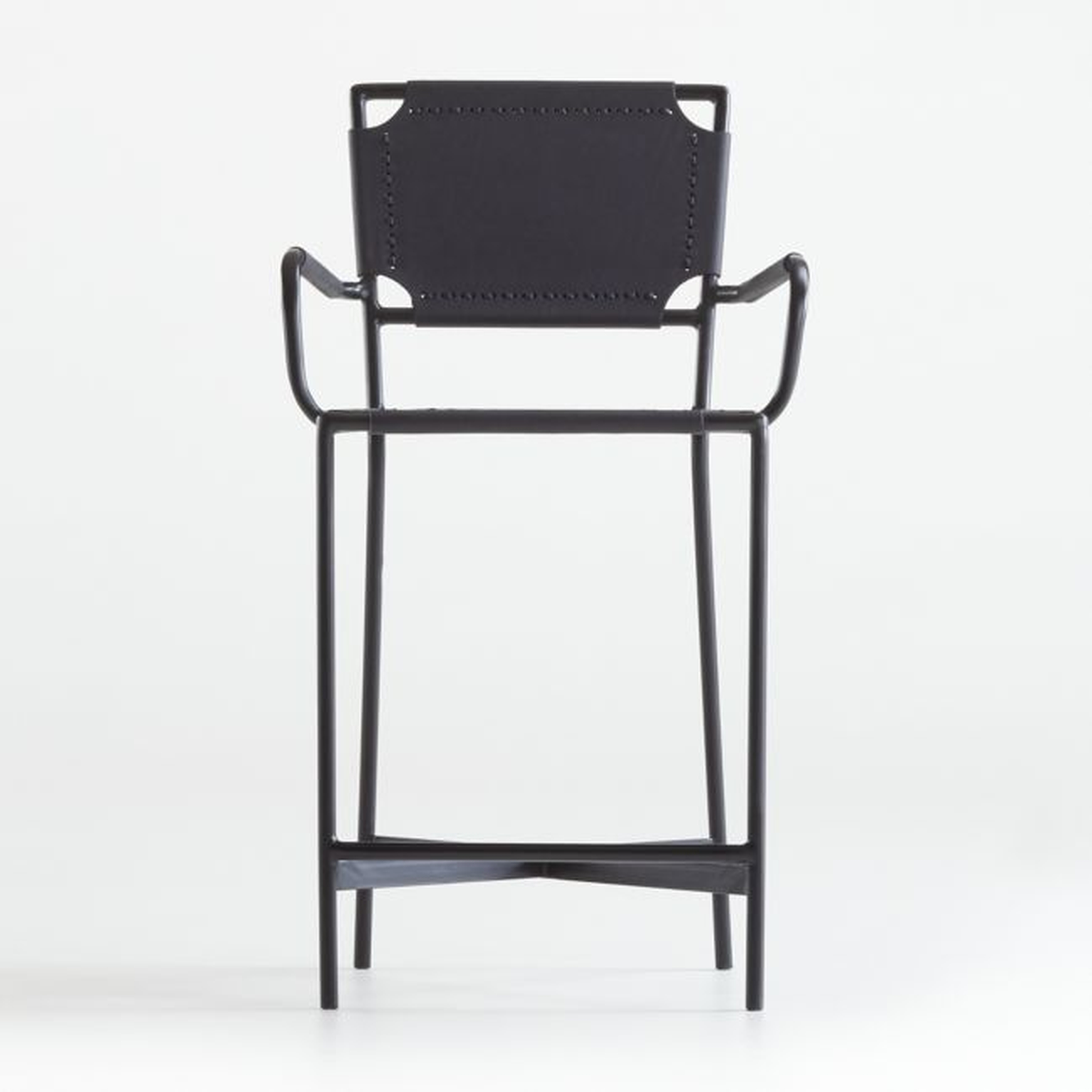 Laredo Black Leather Counter Stool - Crate and Barrel