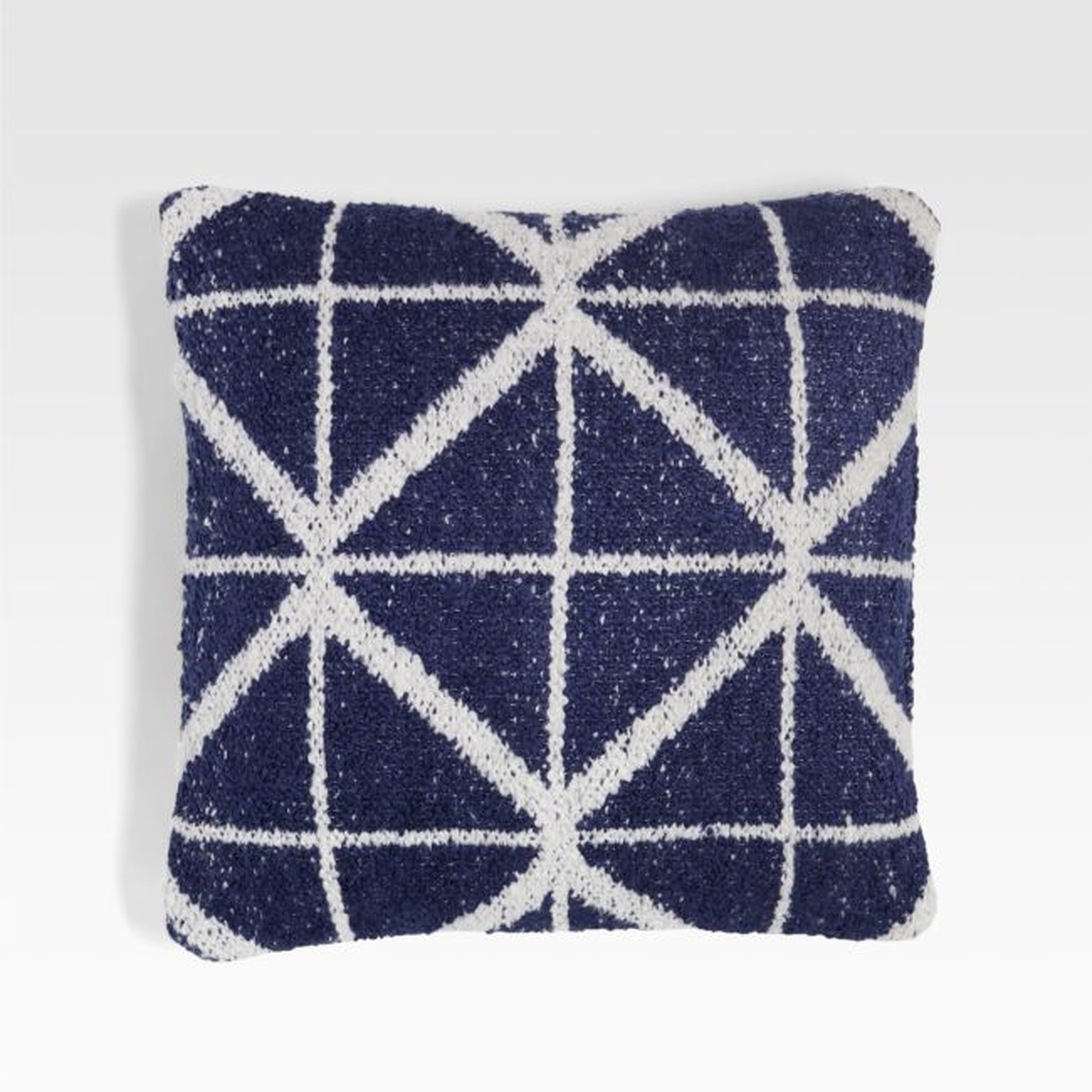 Artun 20"x20" Geometric Blue Outdoor Pillow - Crate and Barrel