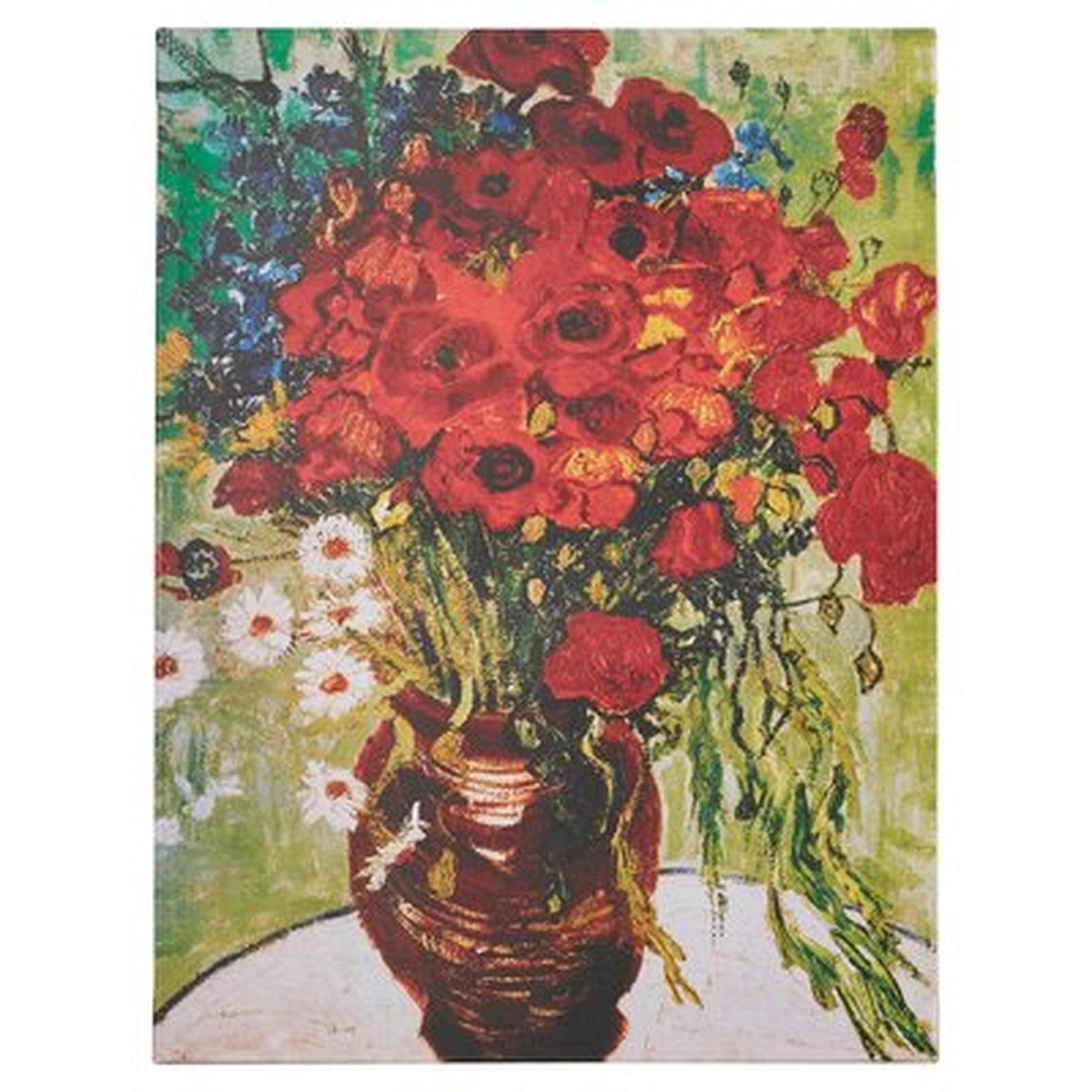 'Red Poppies & Daisies' by Vincent Van Gogh - Print on Canvas - Wayfair