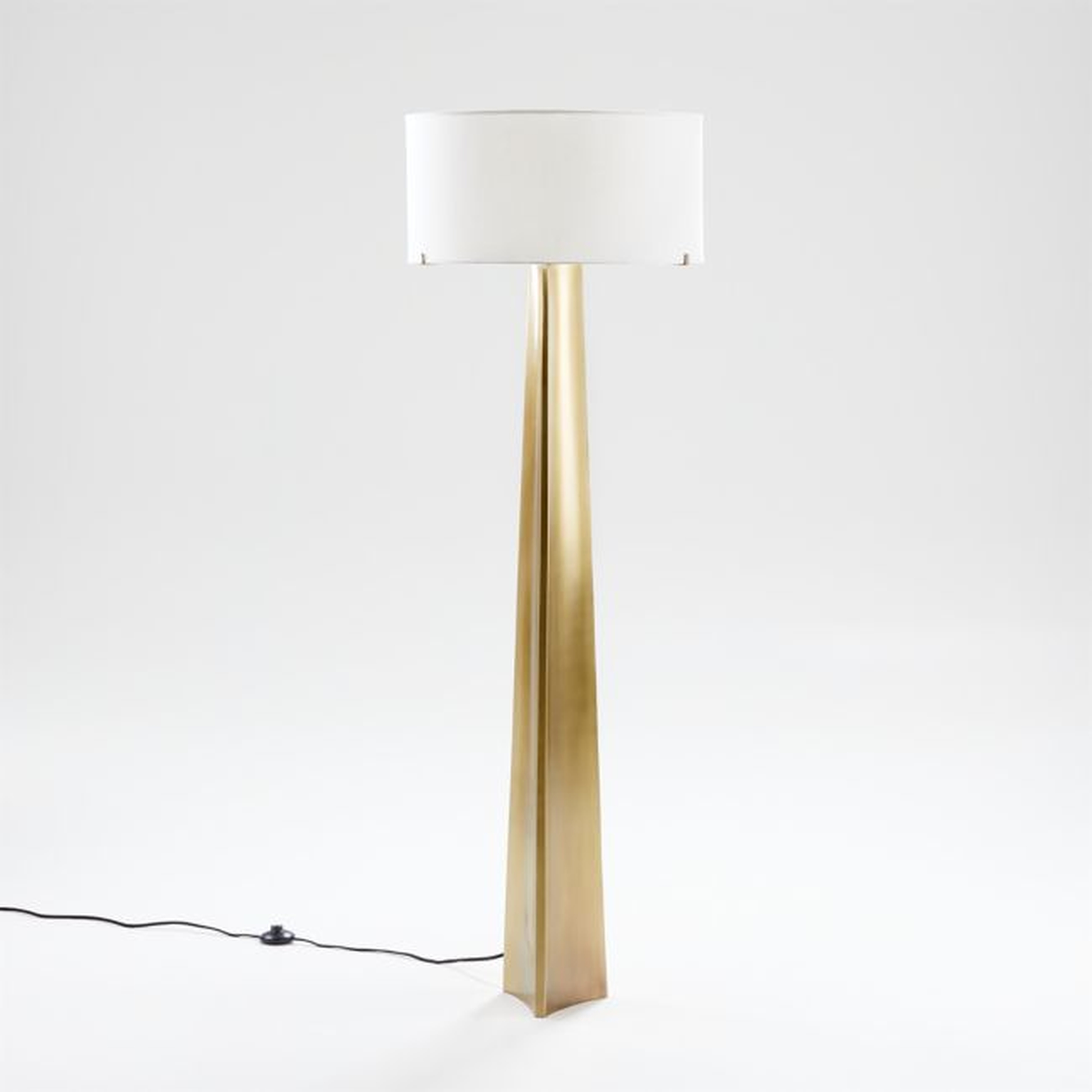 Isla Brass Triangle Floor Lamp - Crate and Barrel