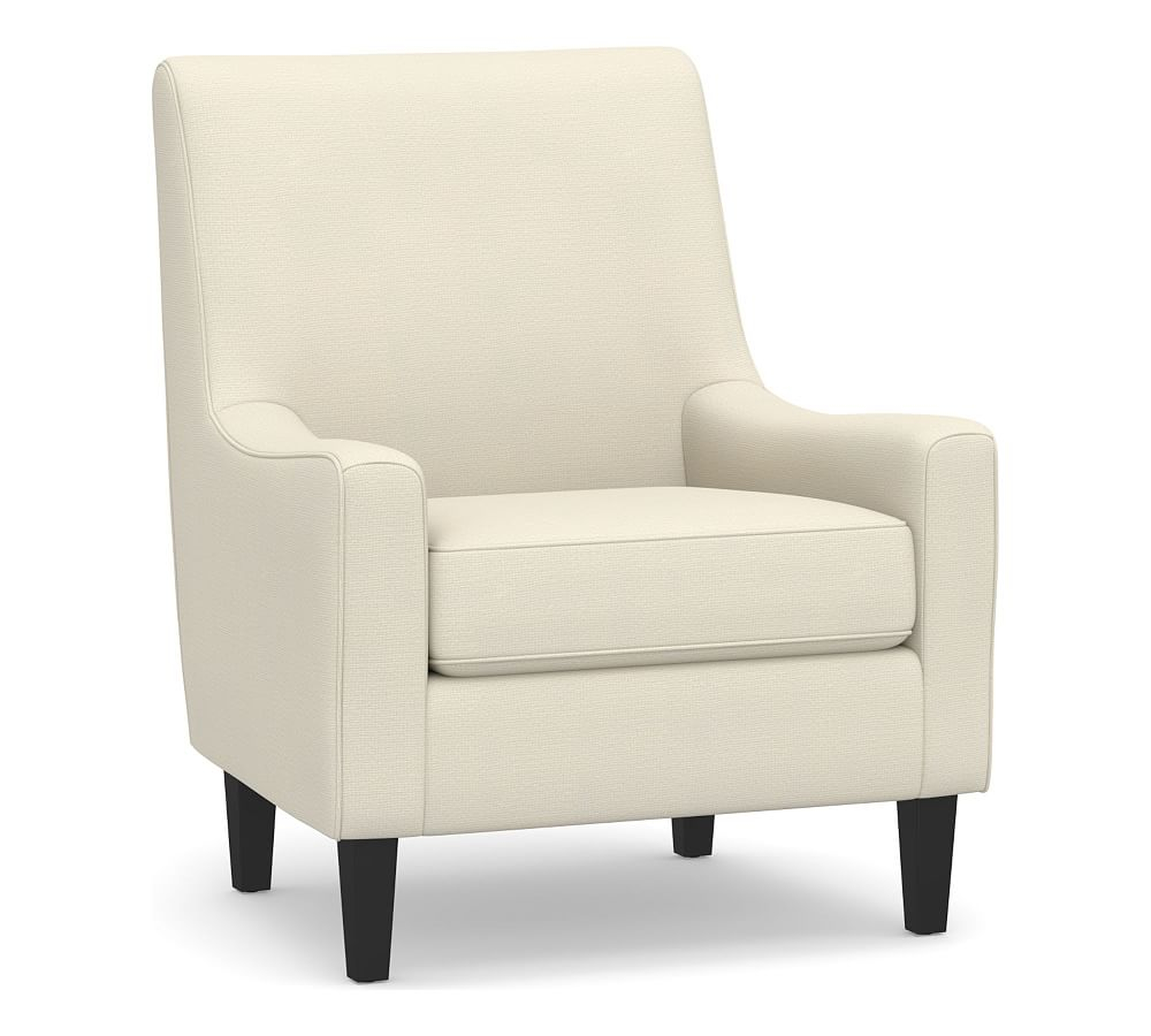 SoMa Isaac Upholstered Armchair, Polyester Wrapped Cushions, Ivory, Park Weave - Pottery Barn