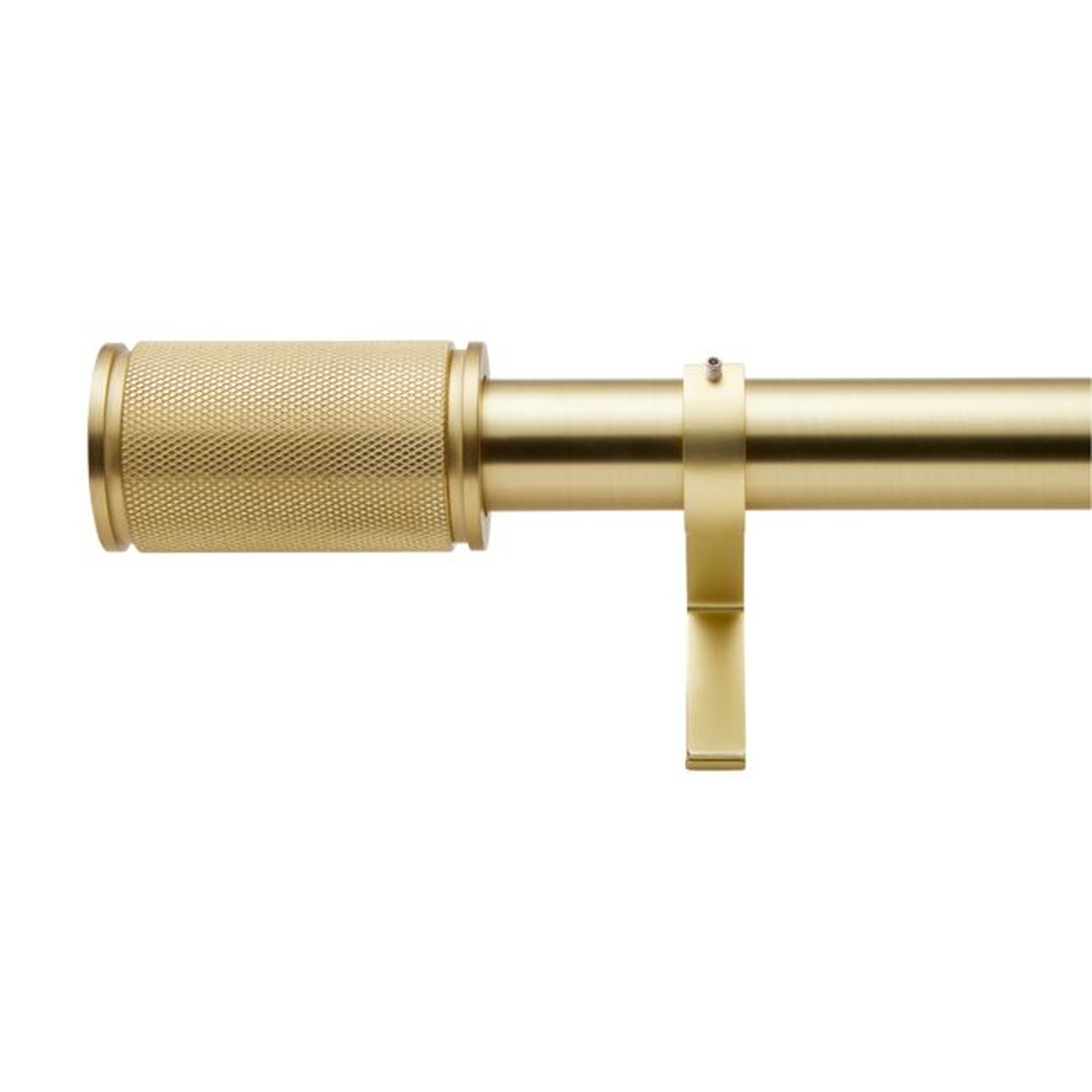Brushed Brass Amp Finial Curtain Rod Set 28"-48"x1.25"Dia. - CB2