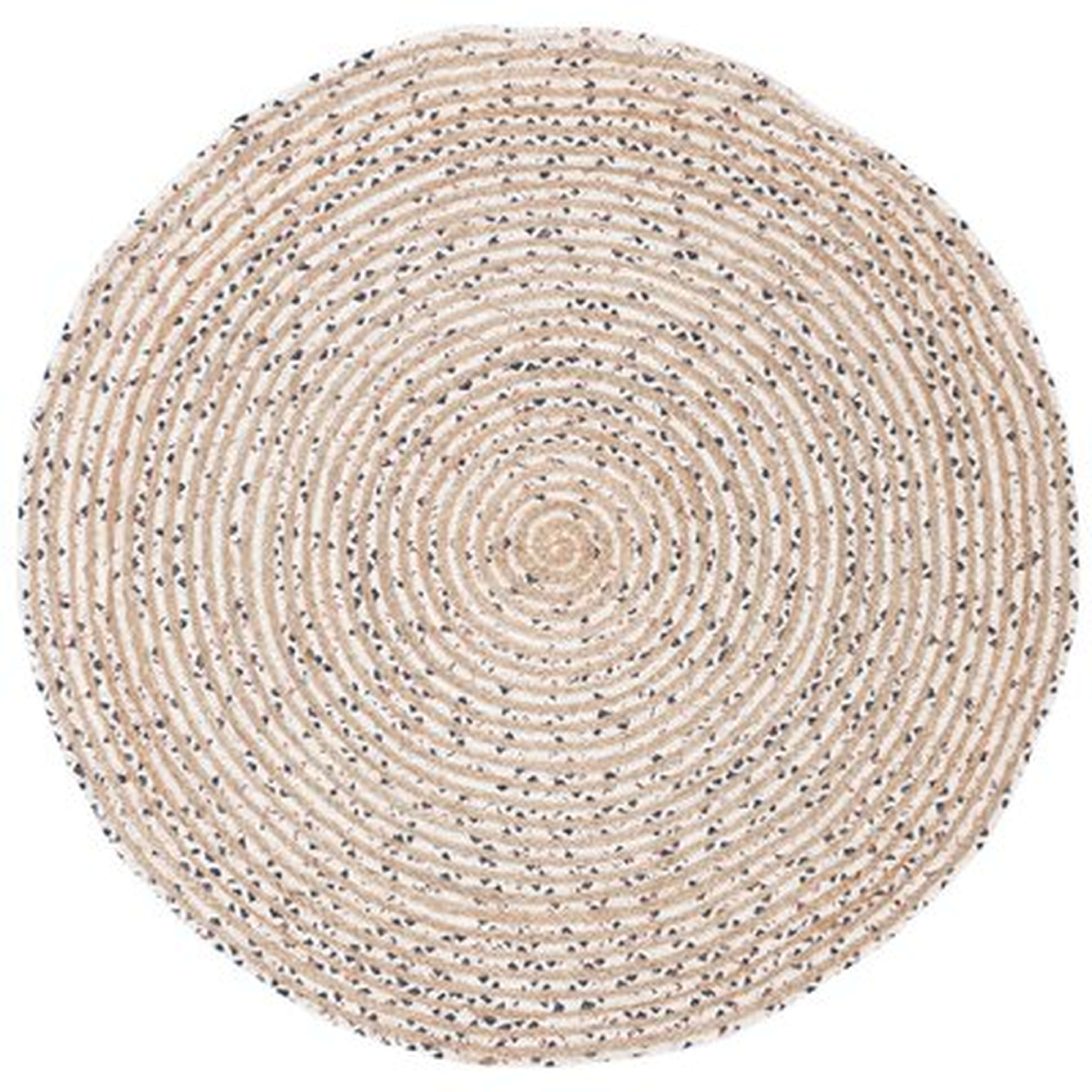 Round Criddle Striped Handmade Tufted Taupe/Ivory Area Rug - Wayfair