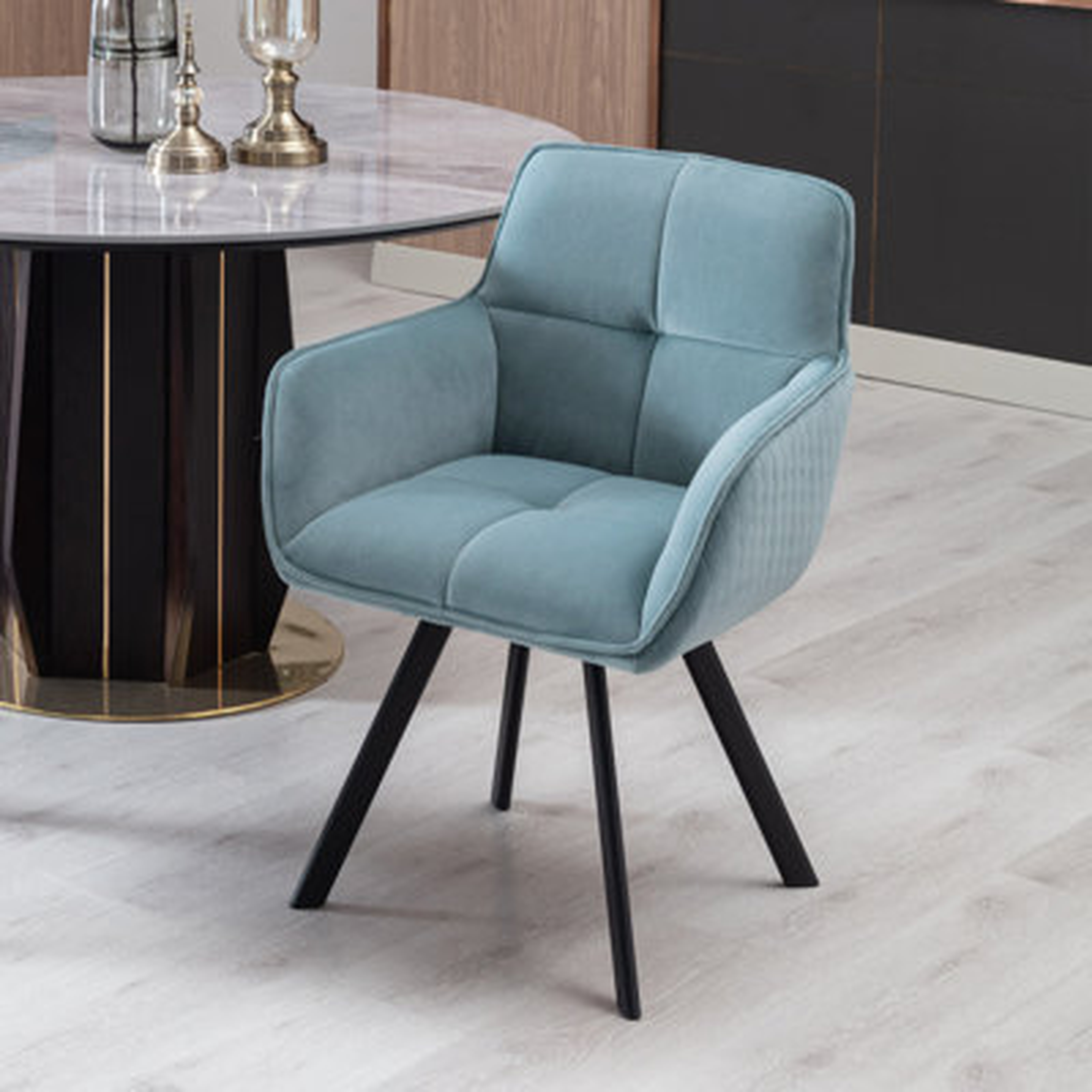 Tufted Velvet Upholstered Swivel Arm Chair - Wayfair