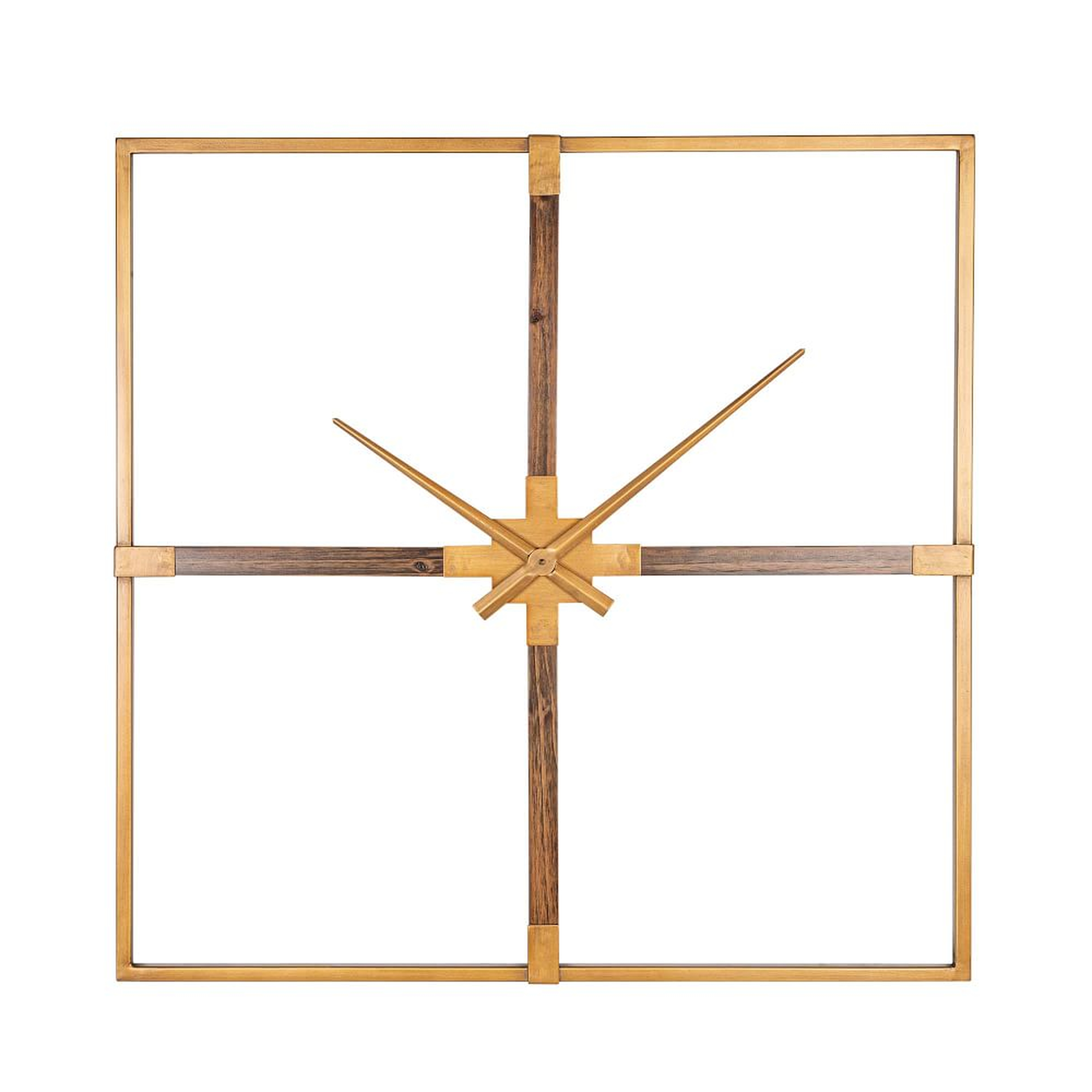Holly Wall Clock, Gold & Wood - West Elm