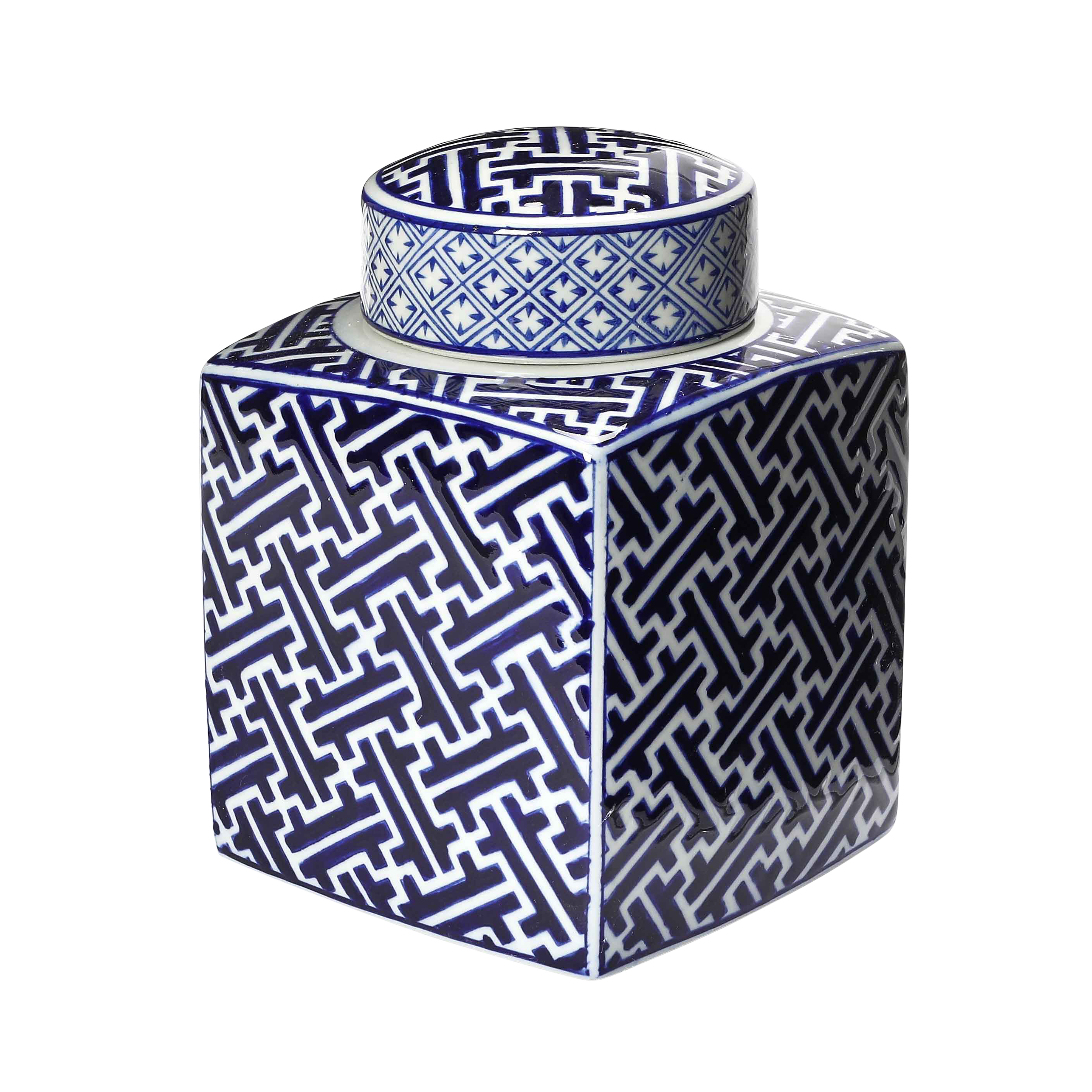 Decorative Stoneware Ginger Jar, Blue and White - Creative Co-Op