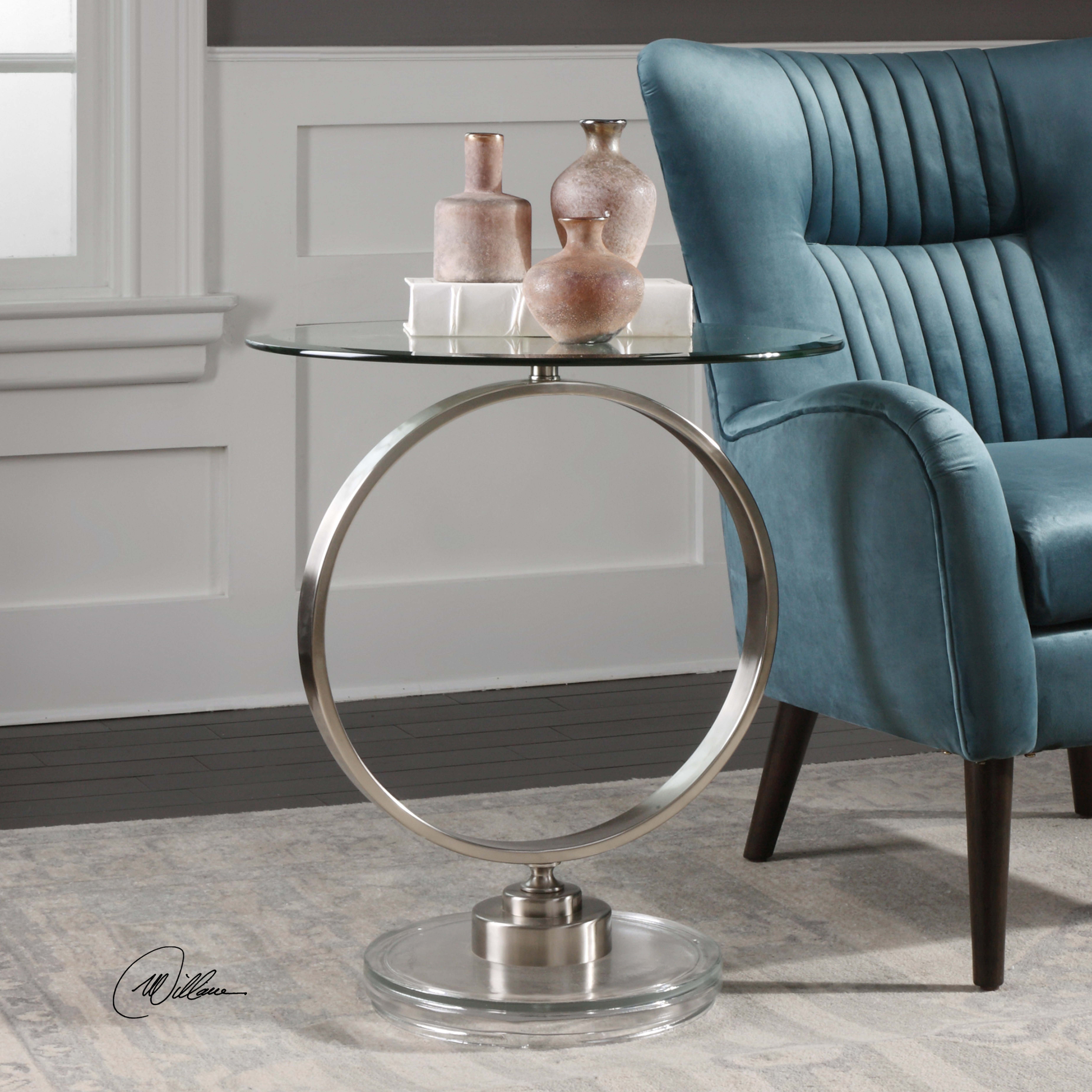 Dixon Brushed Nickel Accent Table - Hudsonhill Foundry