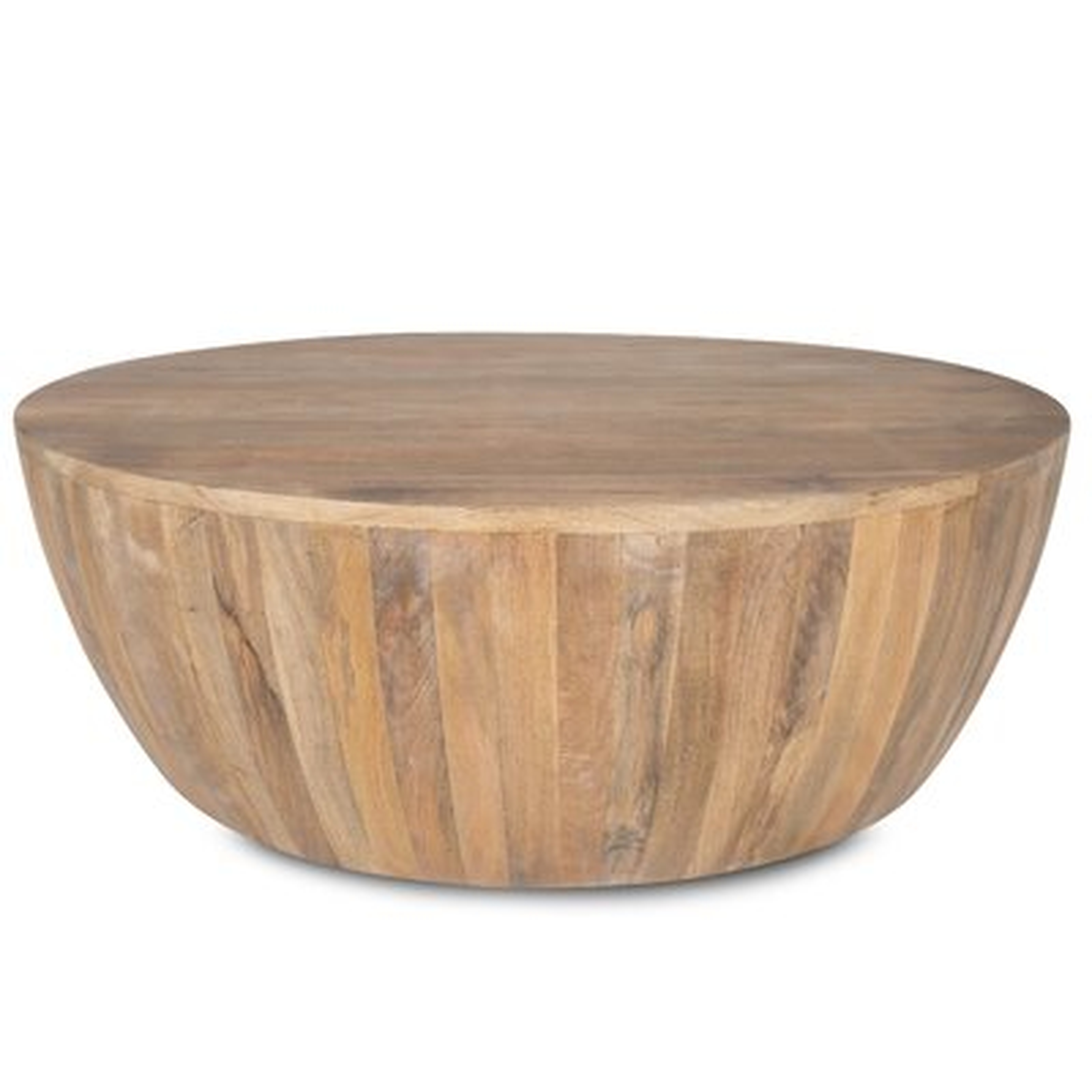 Vivienne Solid Wood Drum Coffee Table, Natural - Wayfair