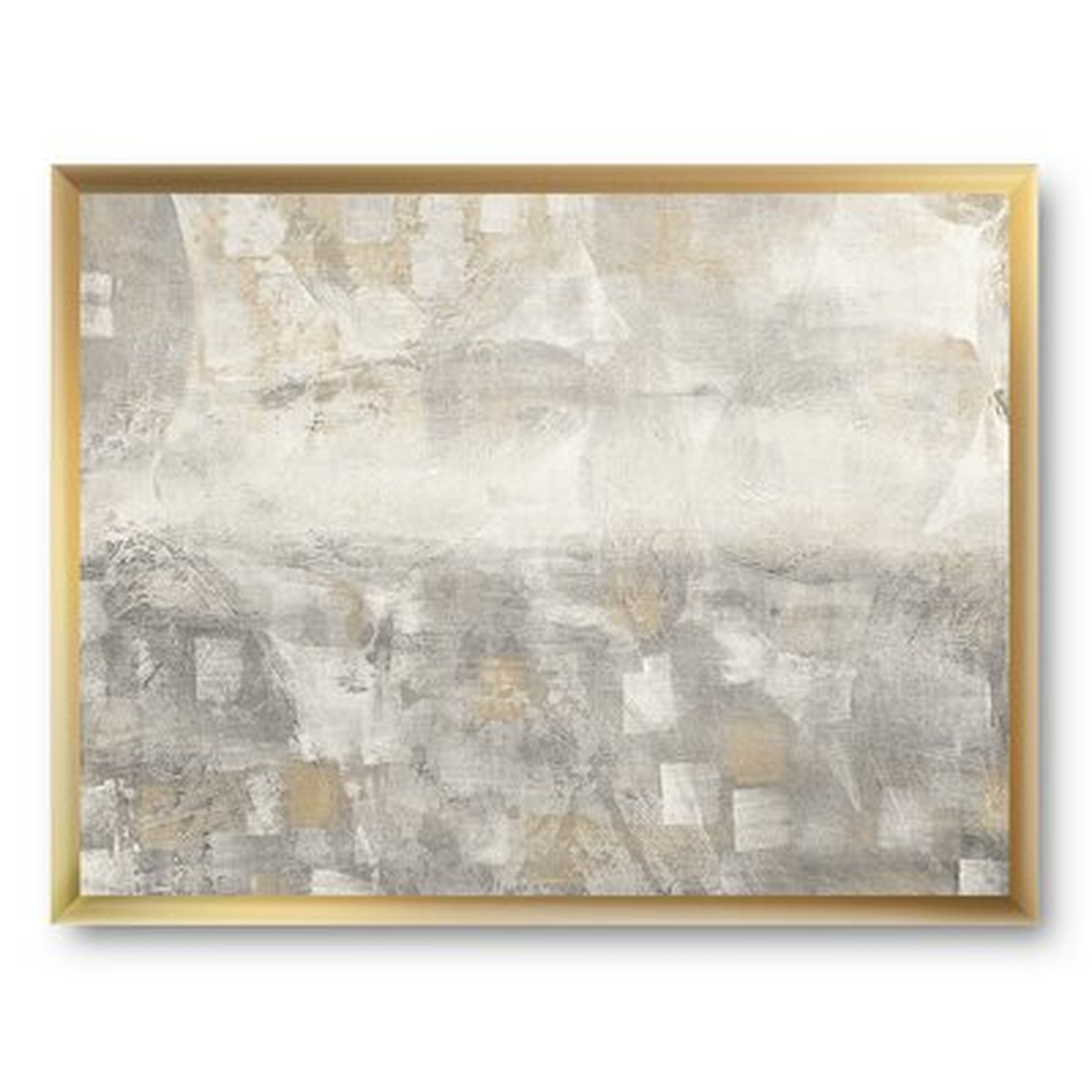 'Gray Abstract Watercolor' - Picture Frame Print on Canvas - Wayfair