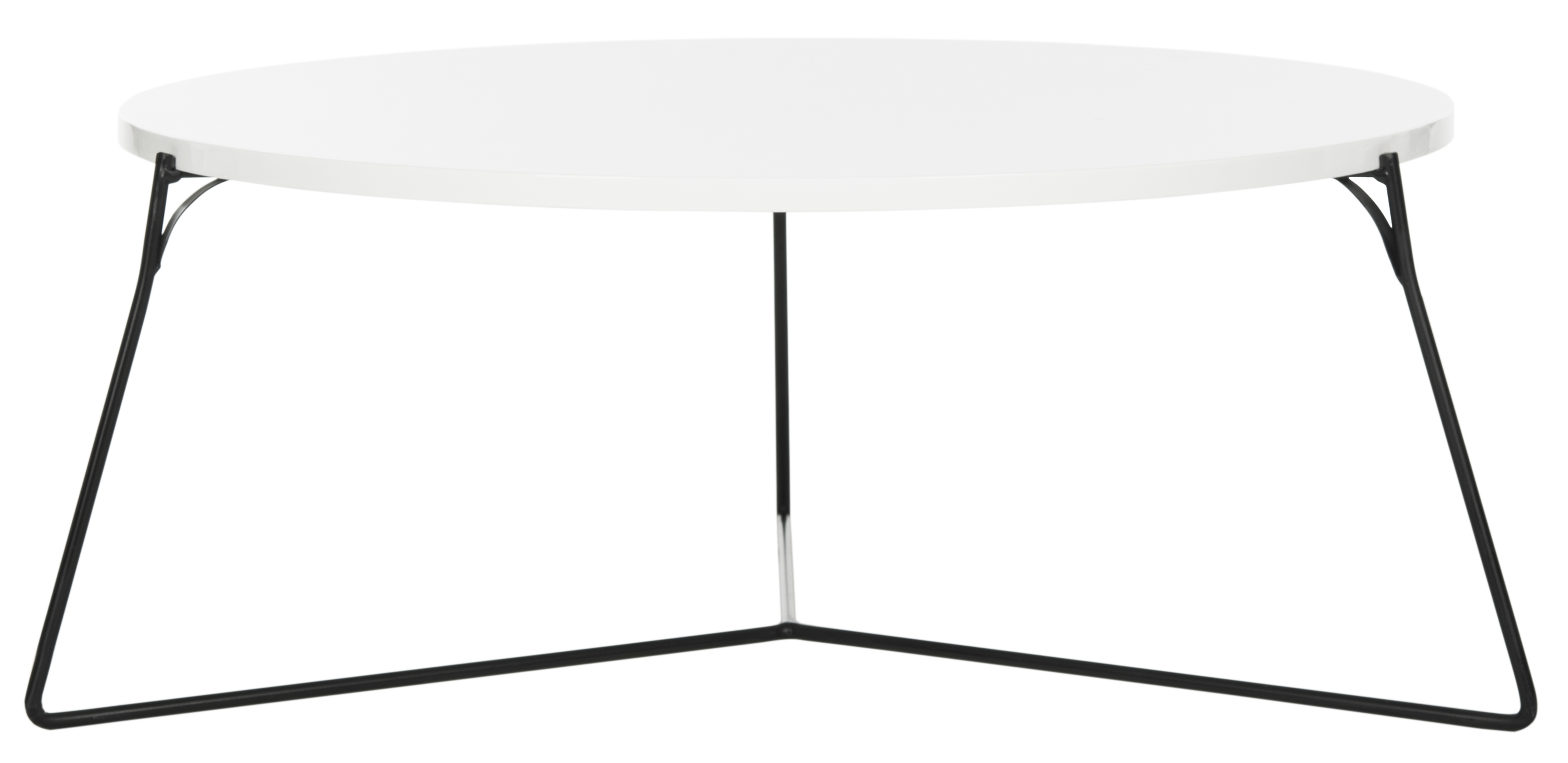 Mae Retro Mid Century Lacquer Coffee Table - White/Black - Arlo Home - Arlo Home