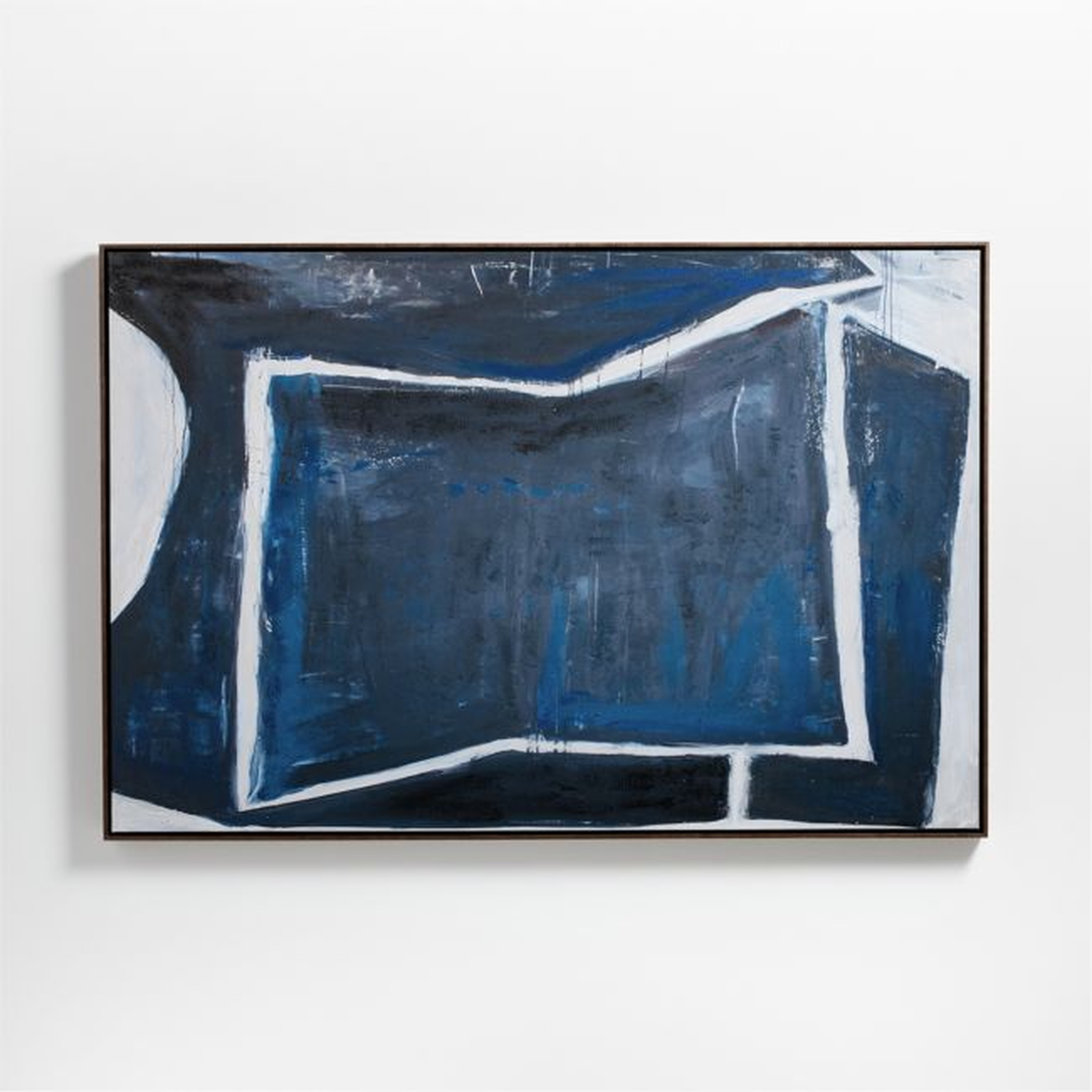 "Indigo Open Angles" Framed Wall Art Print 61.5"x41.5" by Dawn Sweitzer - Crate and Barrel