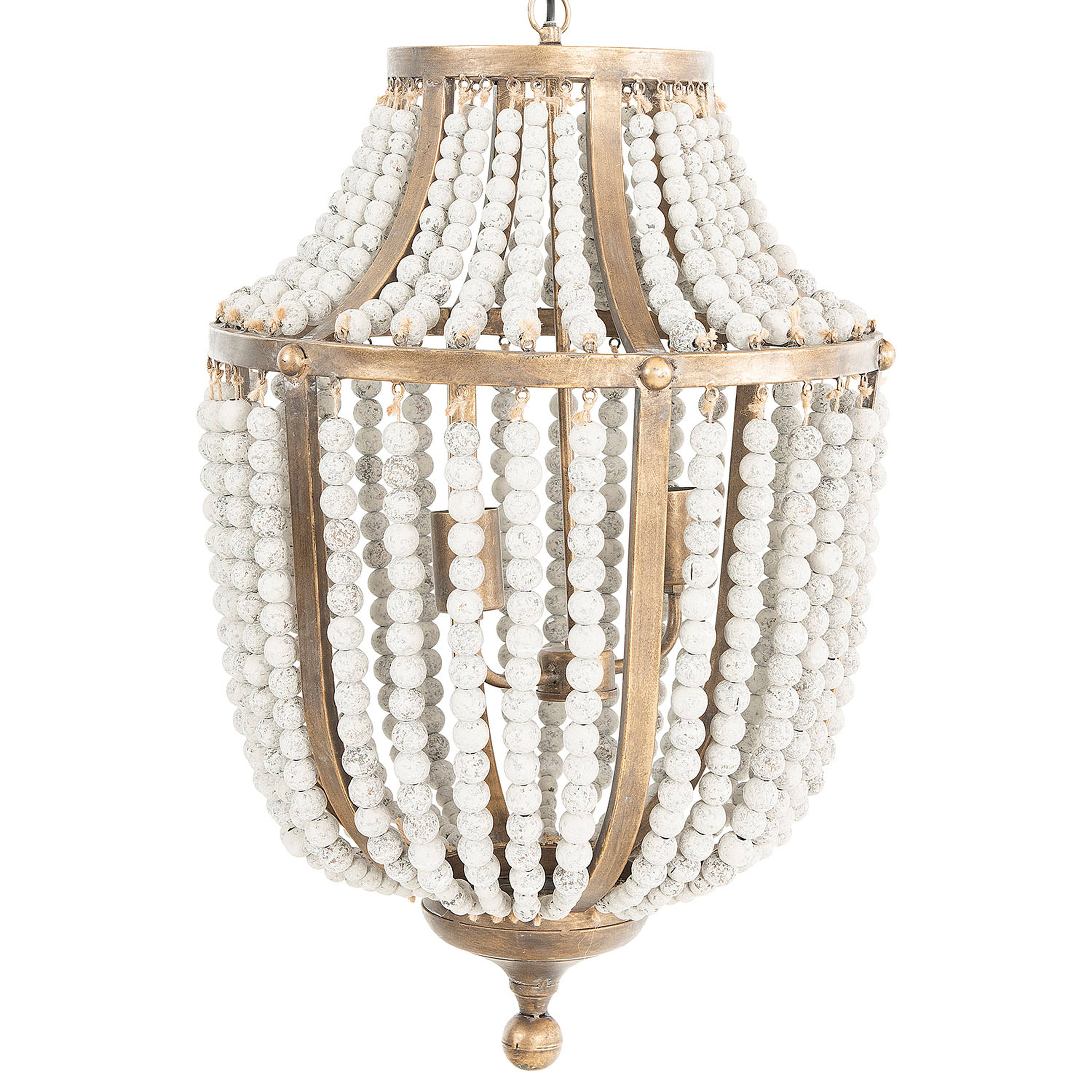 Metal Chandelier with Wood Beads - Nomad Home