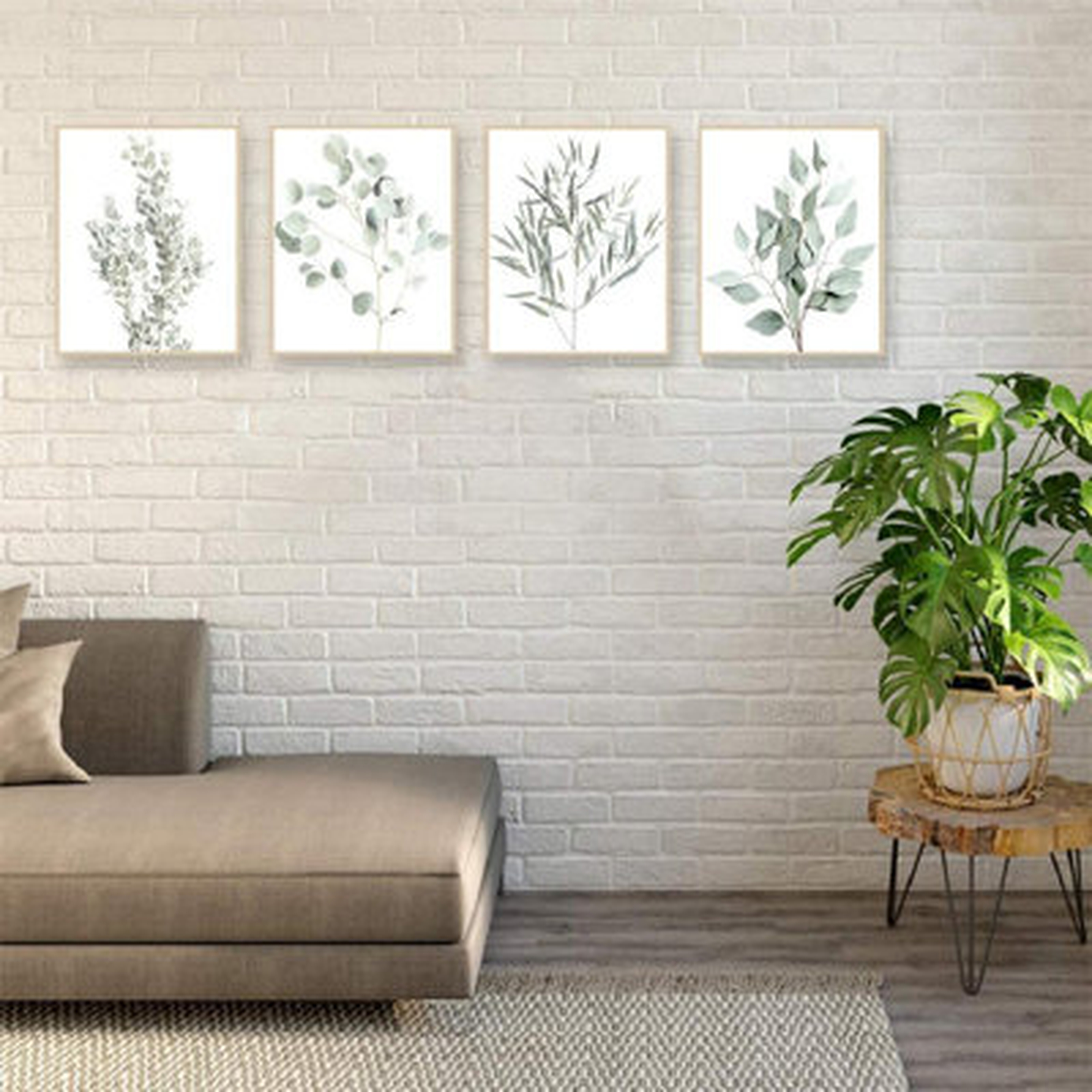 Botanical Plant Wall Art Prints, Plant Wall Decor, Boho Wall Decor, Eucalyptus Leaves Prints, Minimalist Plant Pictures, Plant Leaf Posters(Set Of 4, 8X10in, Unframed) - Wayfair