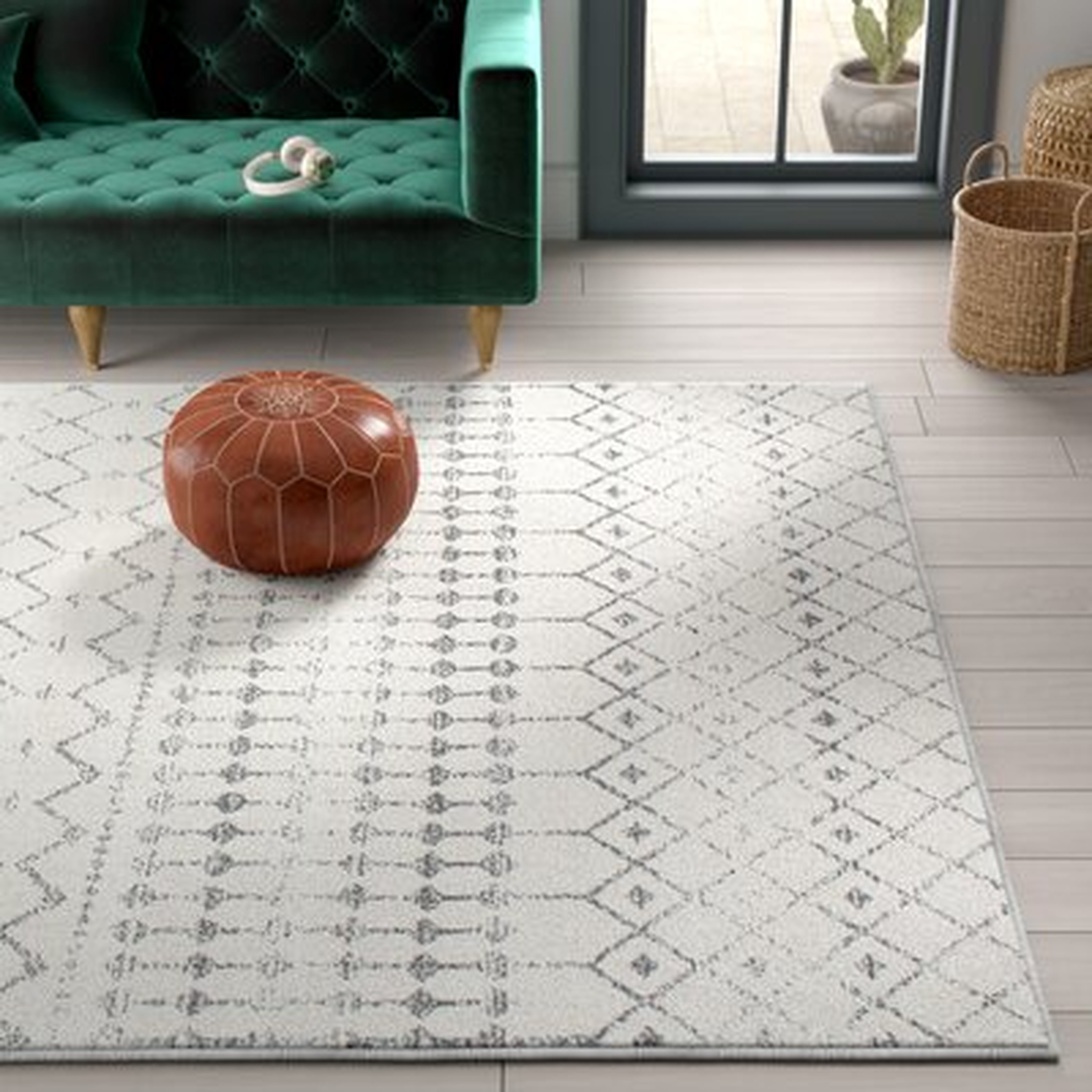 Lucienne Geometric Gray Area Rug - Wayfair