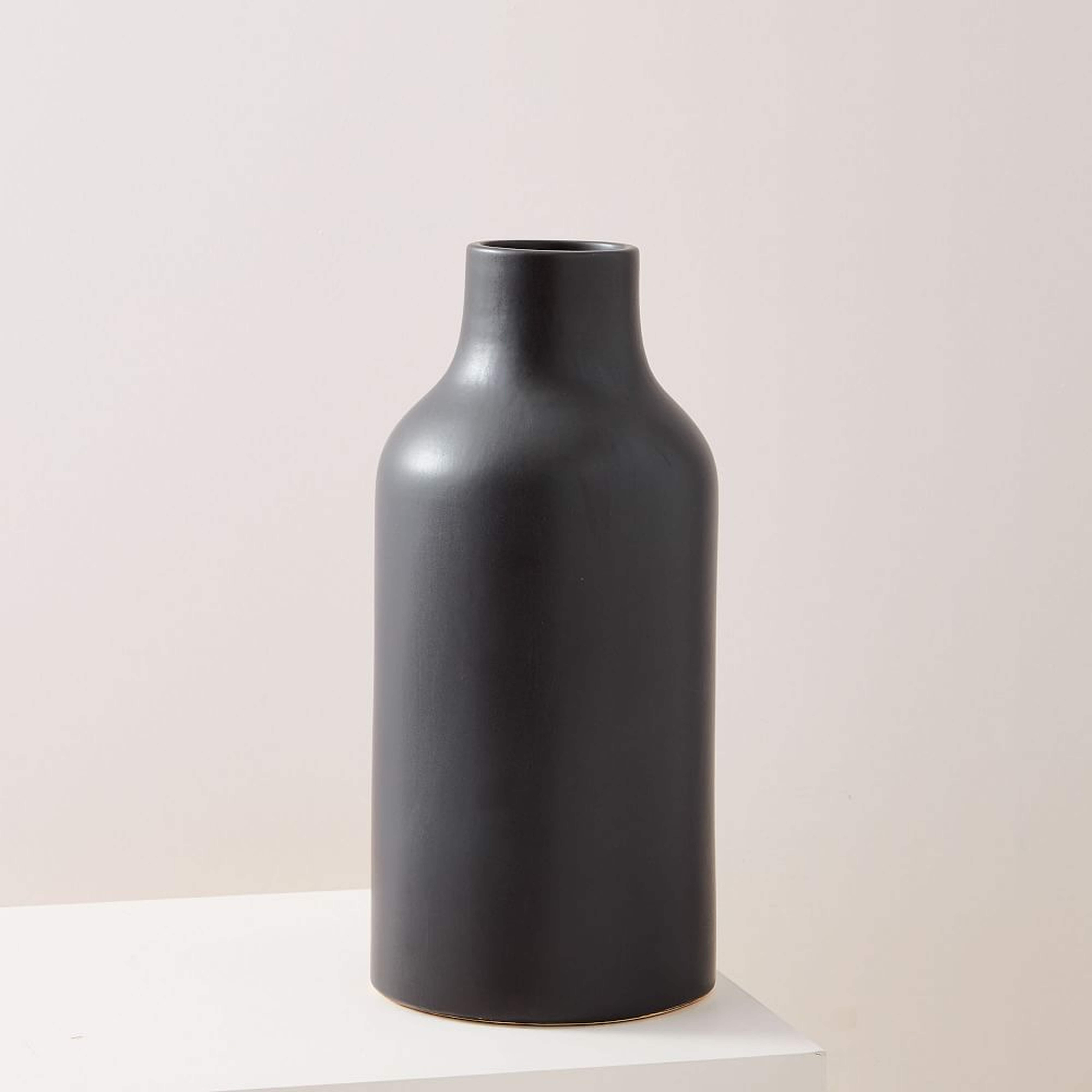 Pure Black Ceramic Vase, Jug - West Elm